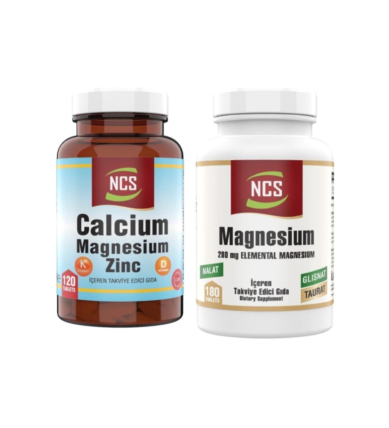 Ncs Magnesium Elemental 180 Tablets Calcium Zinc 120 Tablets