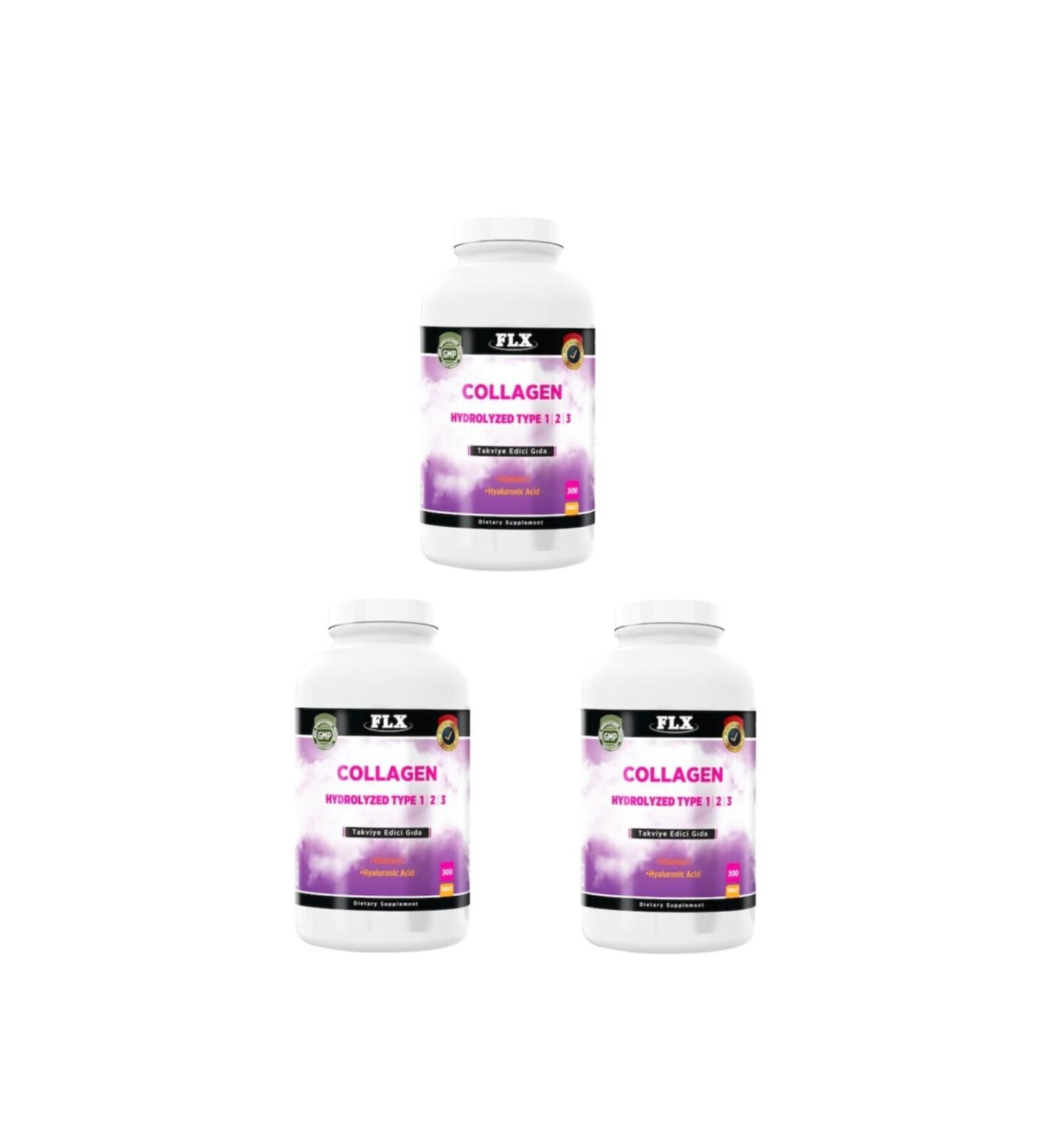 FLX Collagen Type-1-2-3- Hyaluronic Acid 300 Tablets