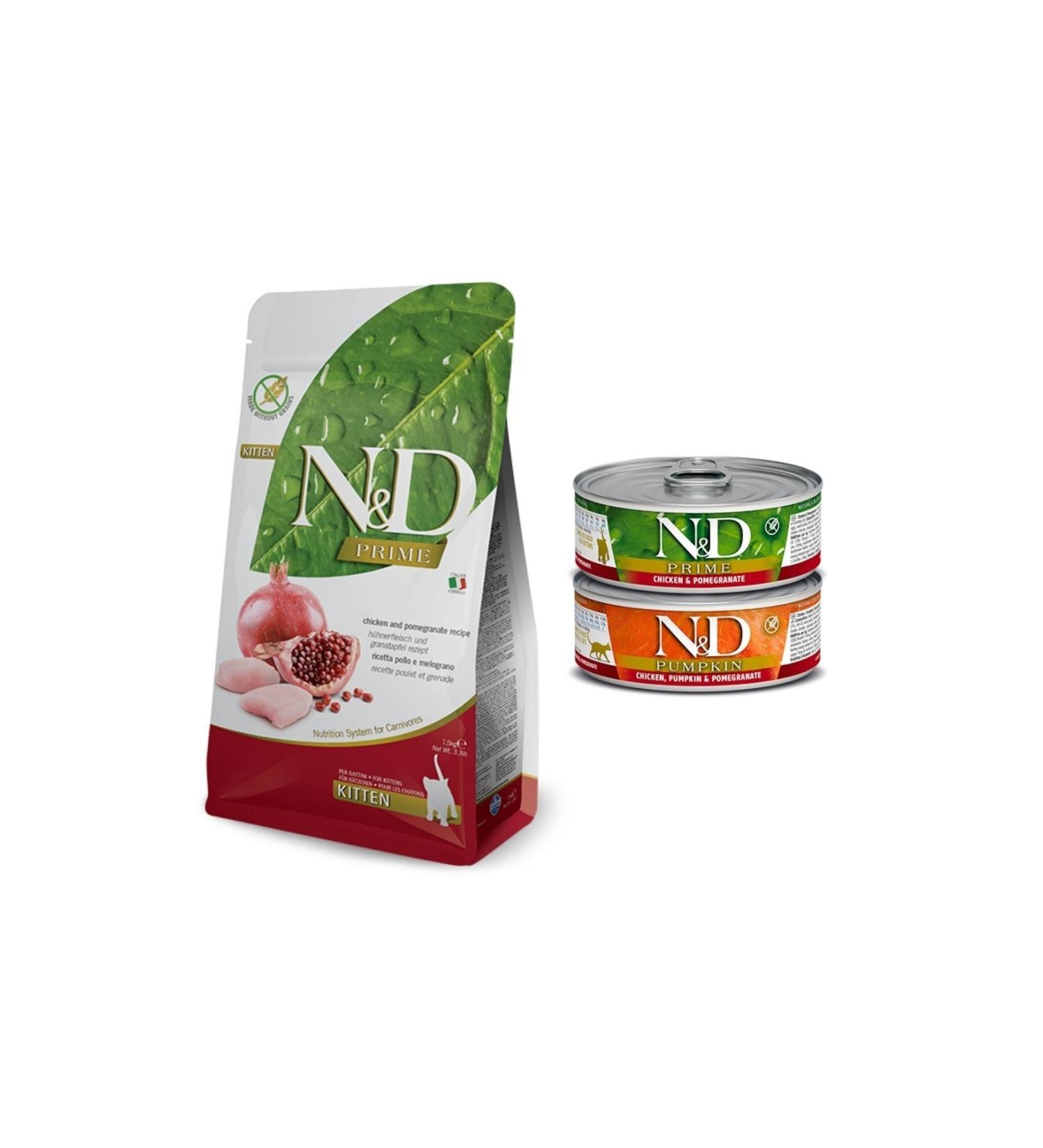 N & D Kitten 1.5 Kg. + 2 N&D Canned Wet Food (80 gr.)