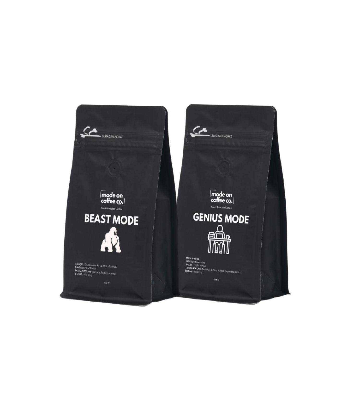 Mode On Coffee Co. Beast Mode - Genius Mode Coffee French Press 2x200 gr