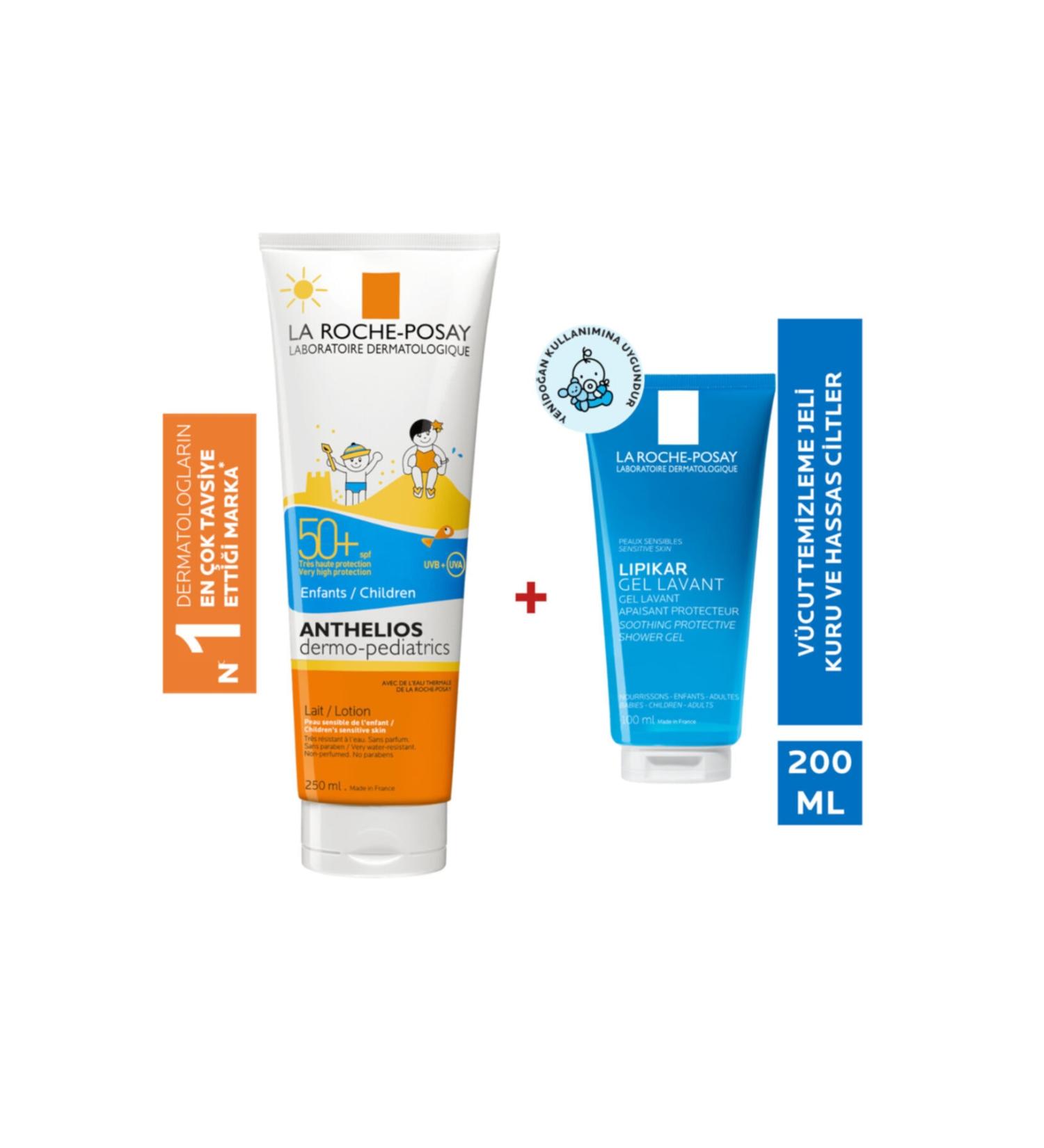 La Roche Posay Anthelios Dermo Pediatrics Lait Spf 50 250 Ml + 100 Ml Lipikar