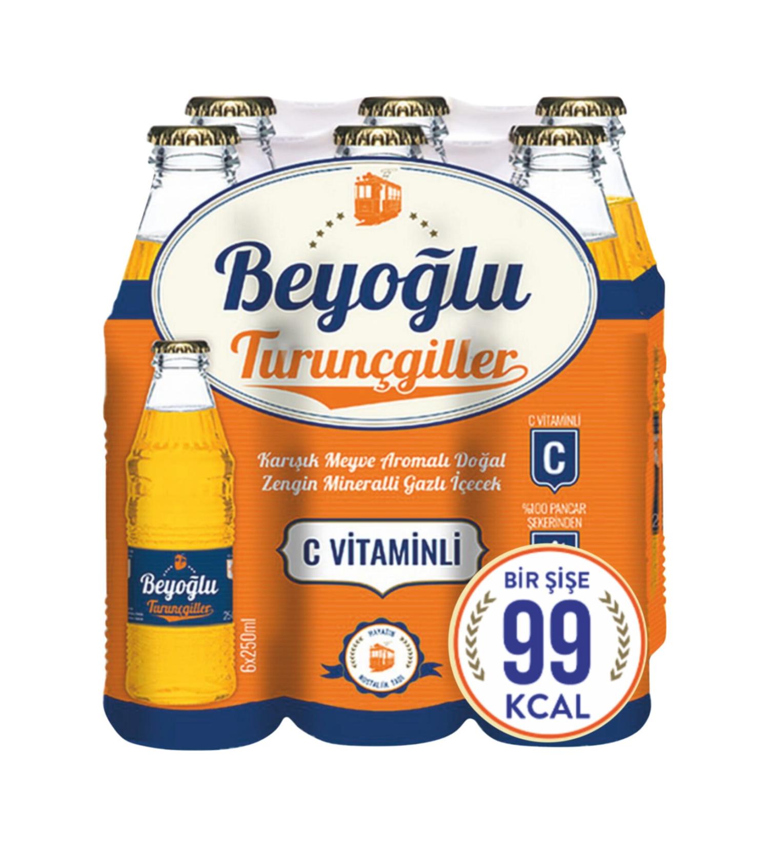 Beyo lu Orange Flavored Soda 6x250 ml