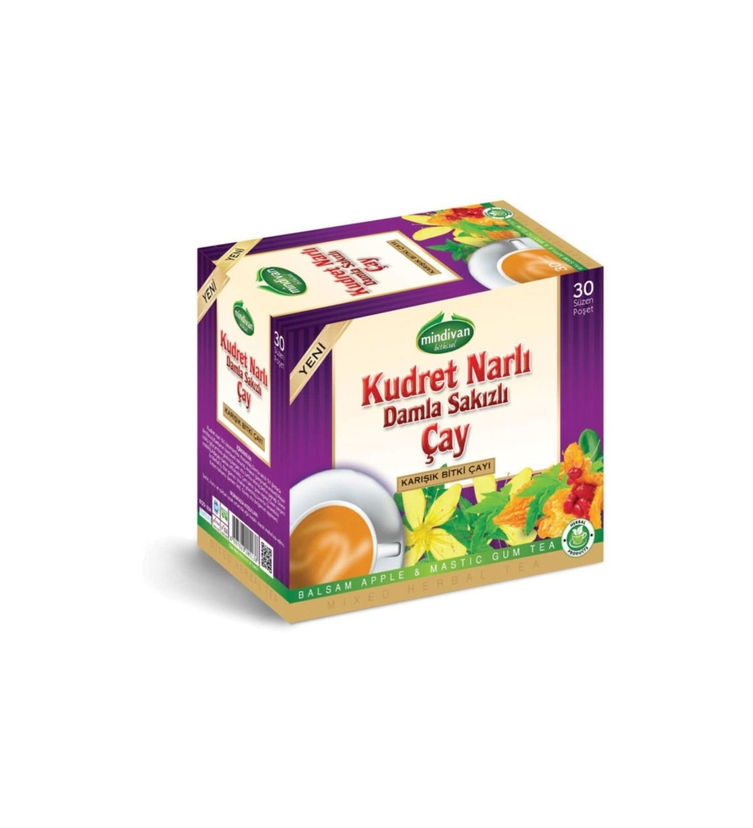 Mindivan Kudret Pomegranate Mastic Herbal Tea 30 Filter Bags