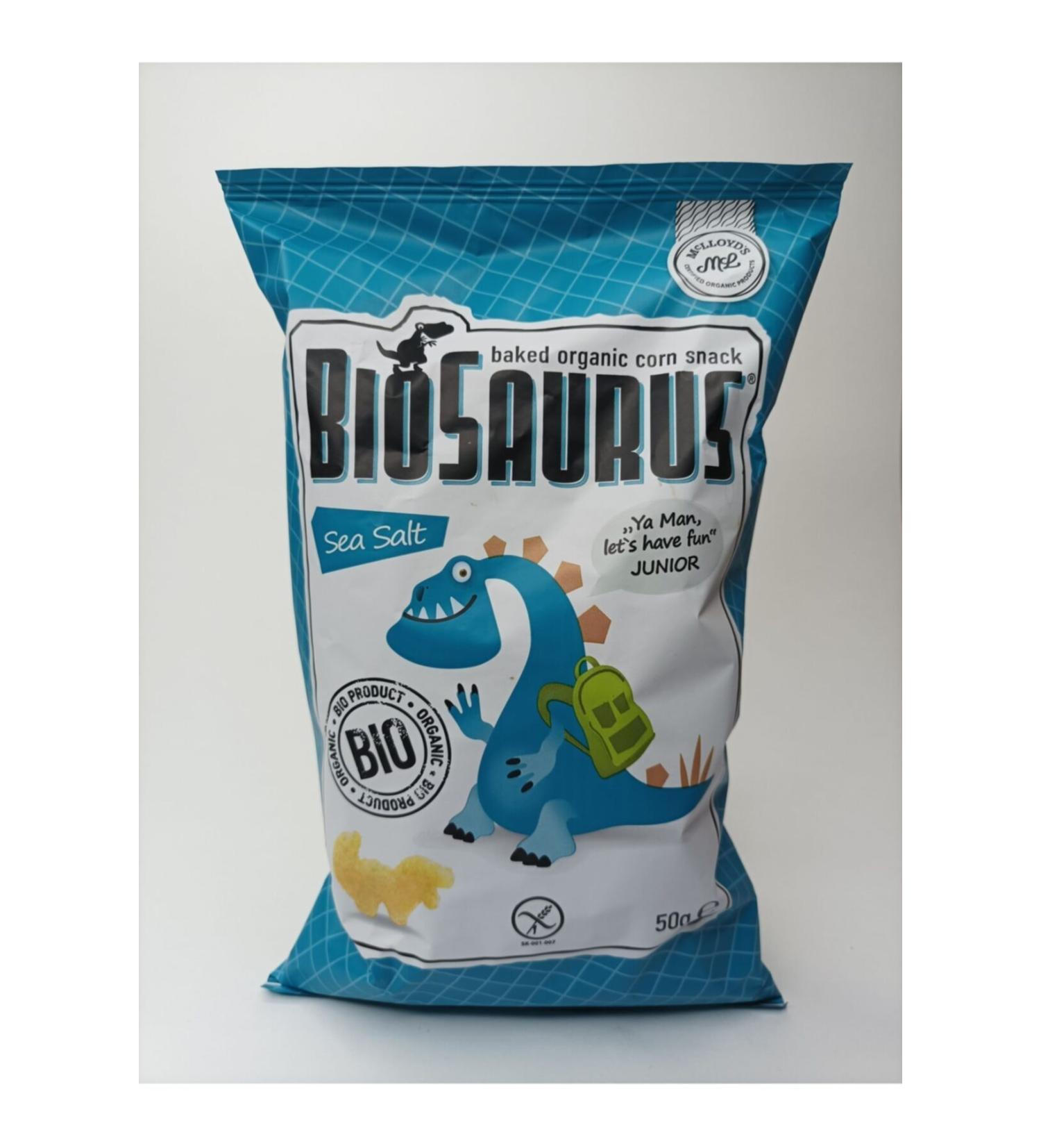 Mc Lloyd's Biosaurus Biosaurus Organic Gluten Free Sea Salt Seasoned Corn Chips 50 gr