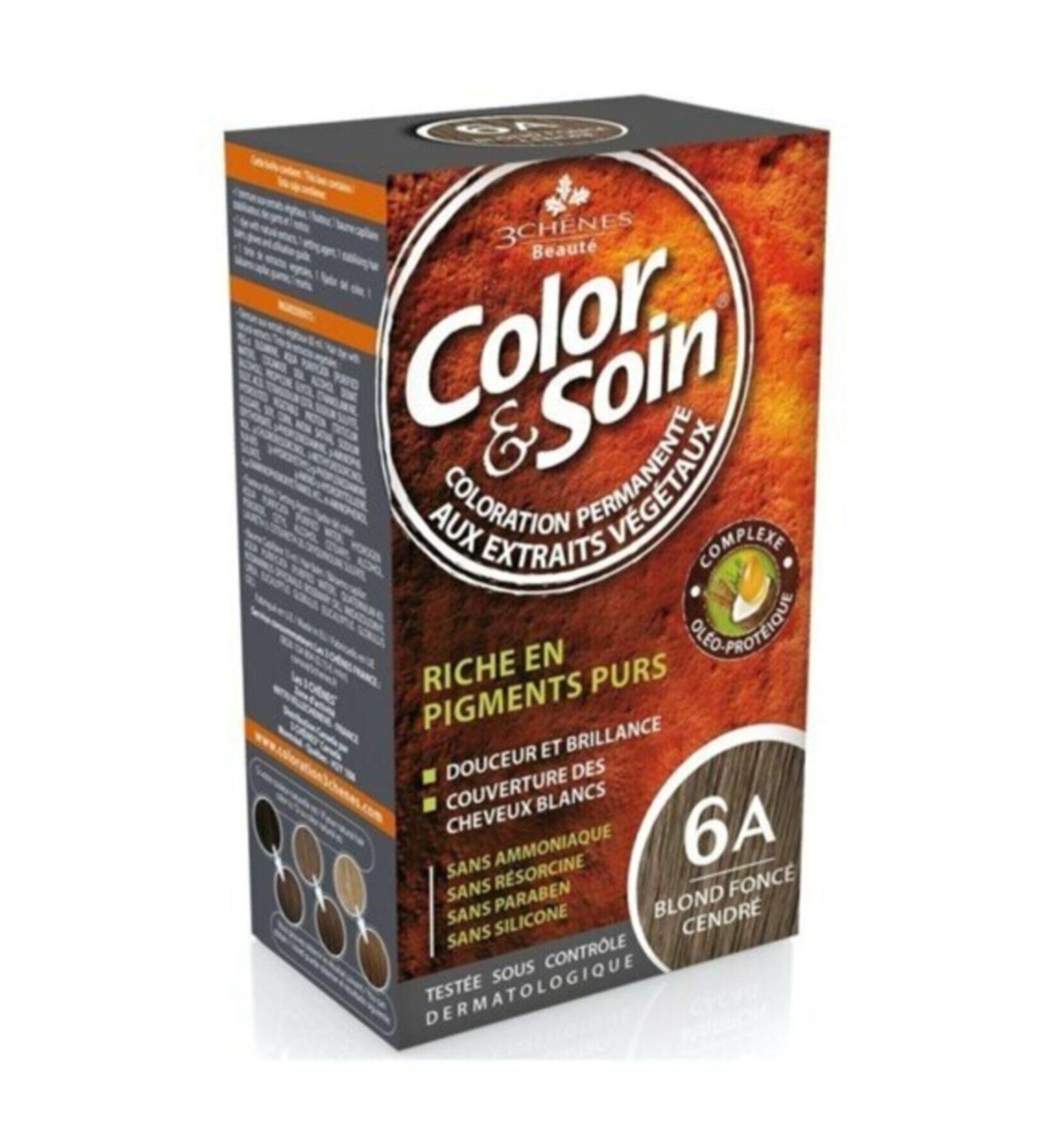 Color Soin Organic Hair Dye Color&soin 6a Blond Fonce Cendre Ash Blonde