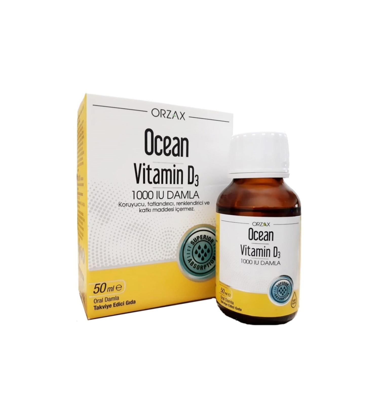 Ocean Orzax Vitamin D3 1000 Iu Drops 50 Ml