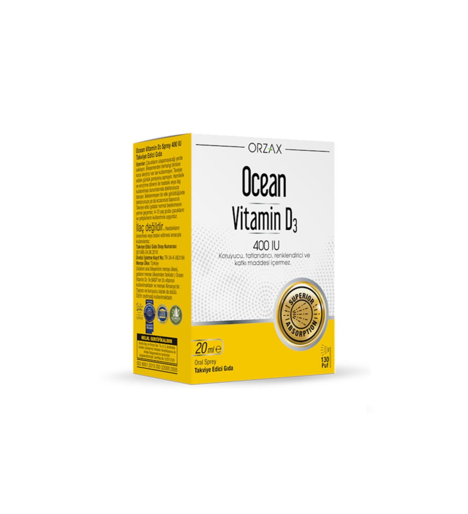 Ocean Vitamin D3 400 Iu Spray 20ml