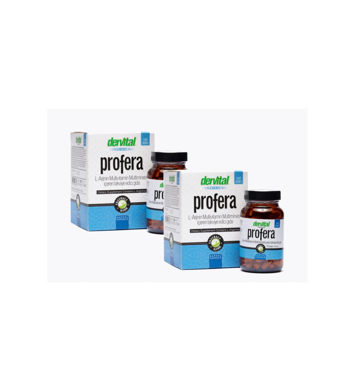 Dervital Profera L-arginine Multivitamin Multimineral (Iron Thorn Red Ginseng Fenugreek) 2 Boxes - Buy Online on GoSupps.com