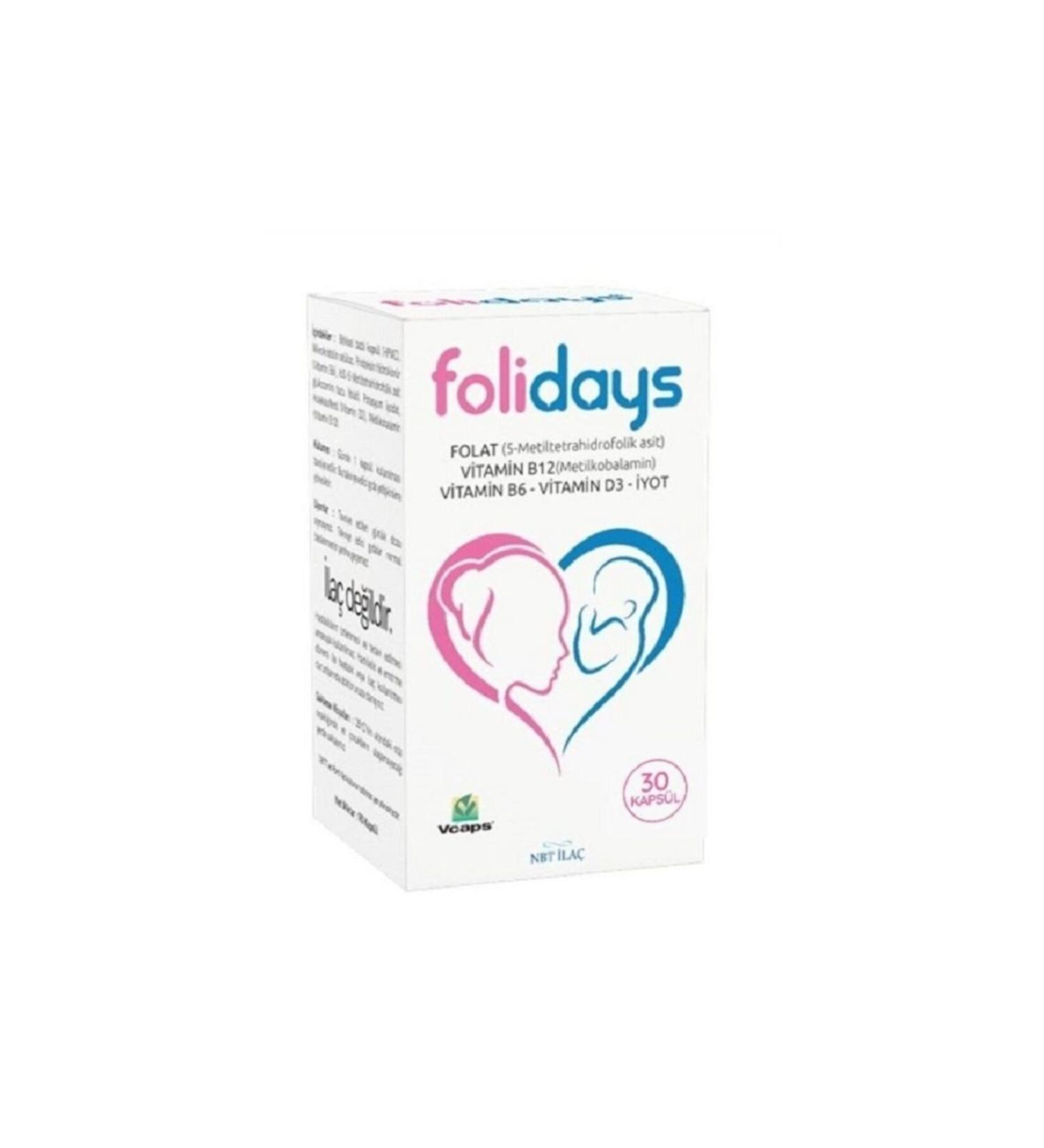 NBT Life Folidays (FOLIK-IOD-B12-B6-D3)30 Capsules