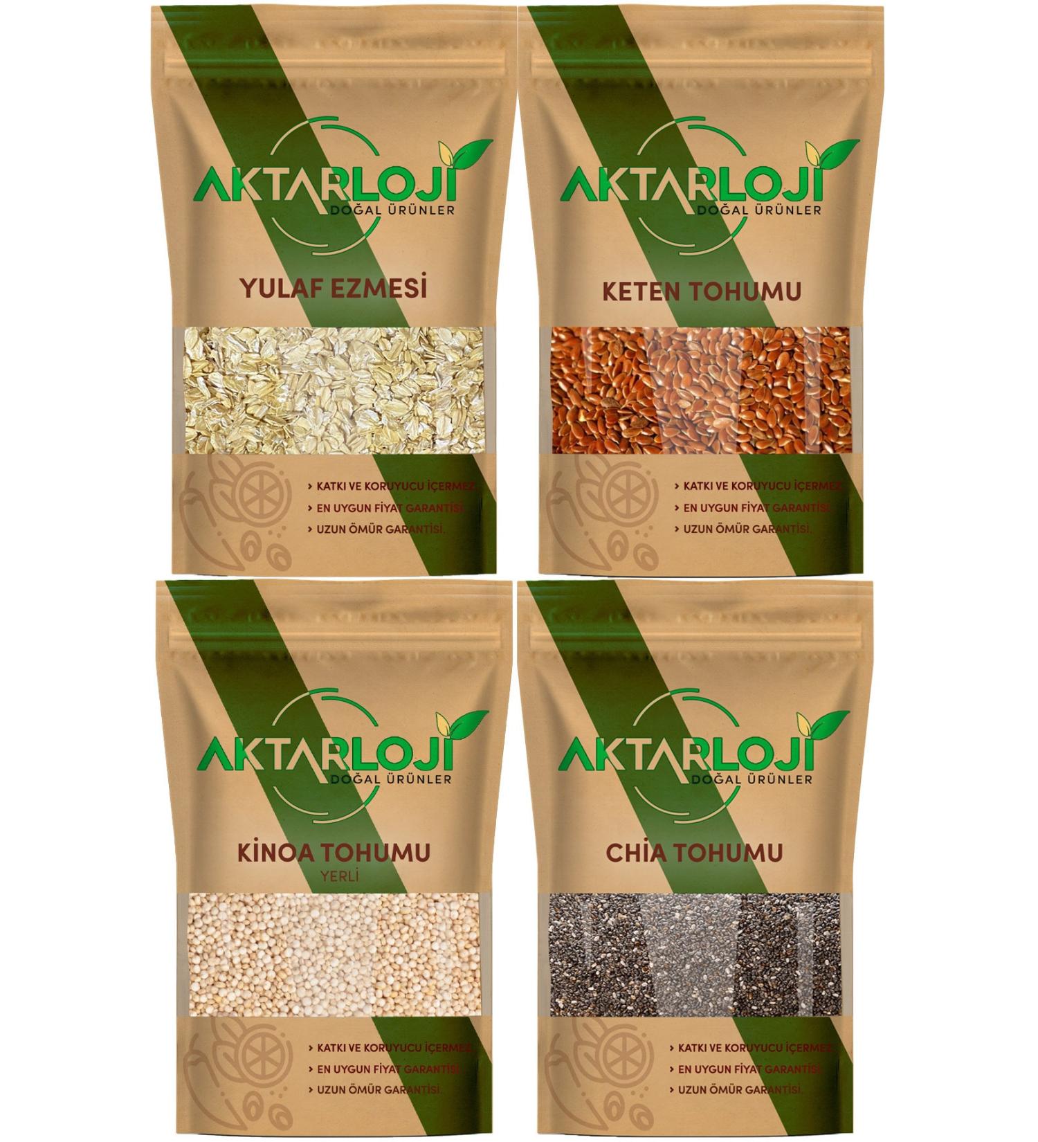 3 Kg Oatmeal + 750 Gr Chia Seeds + 750 Gr Quinoa Seeds + 750 Gr Flax Seeds