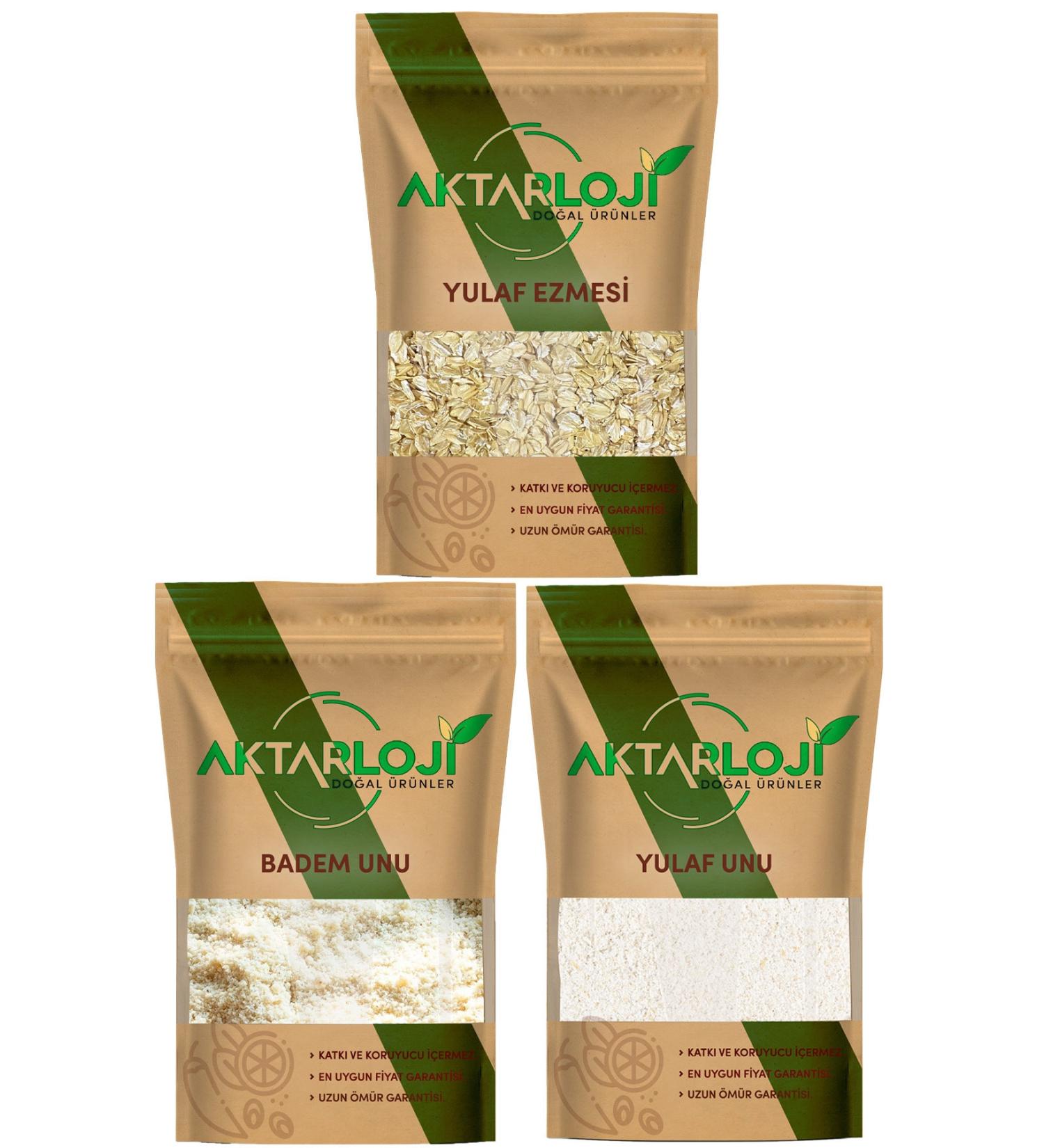 1 kg oatmeal + 1 kg oat flour + 100 gr almond flour