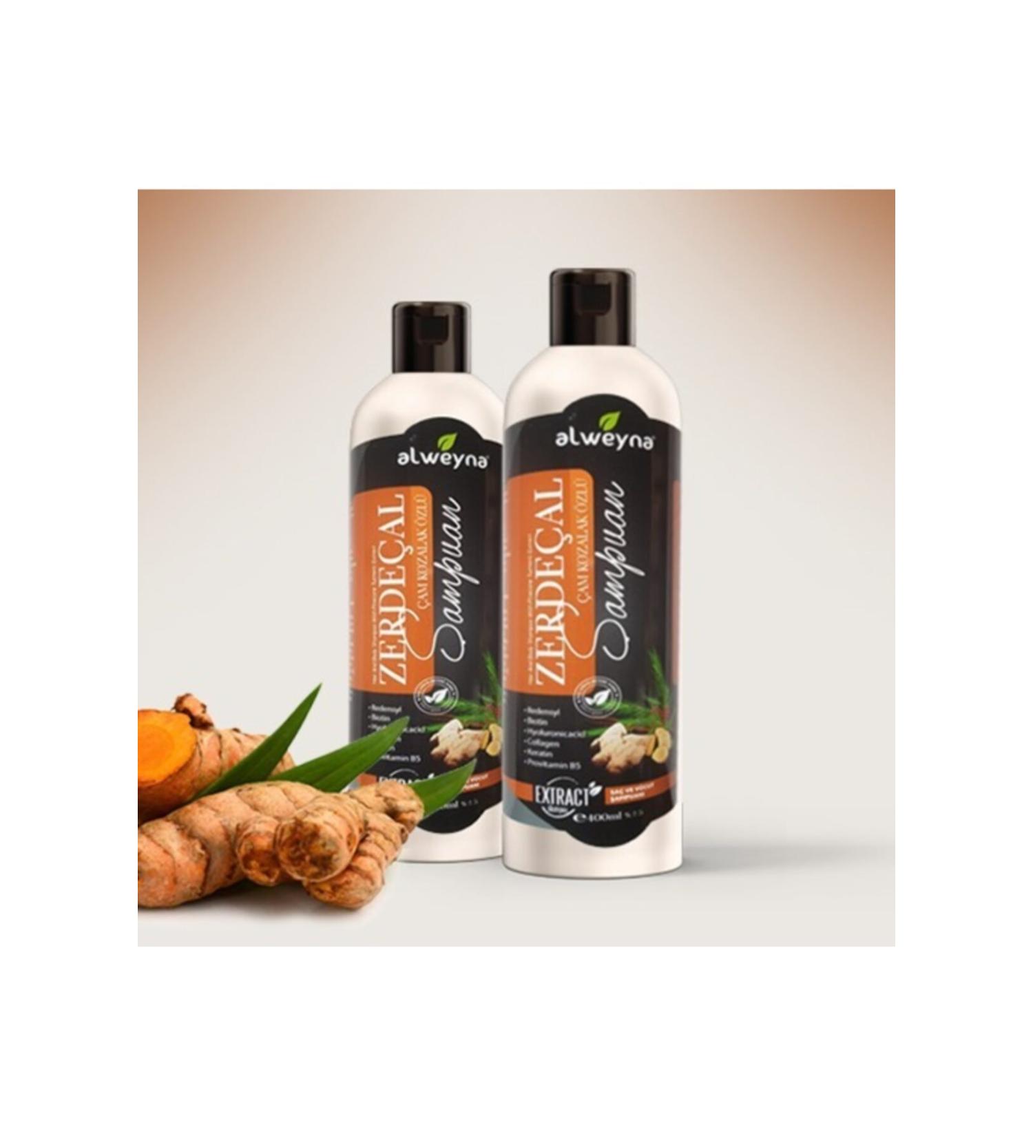 ALWEYNA Turmeric & Pine Cone Extract Herbal Shampoo 400 Ml 2 Pieces