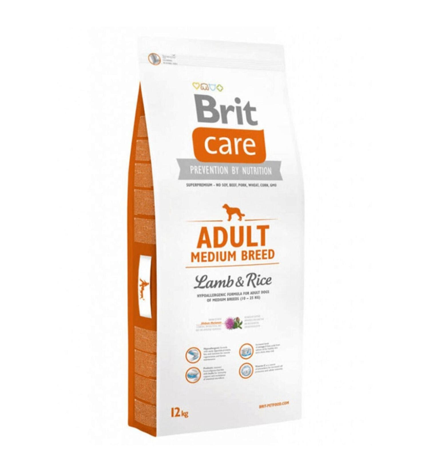 Brit Care Hypoallergenic Lamb and Rice Medium Breed Adult Dog Food 12 kg