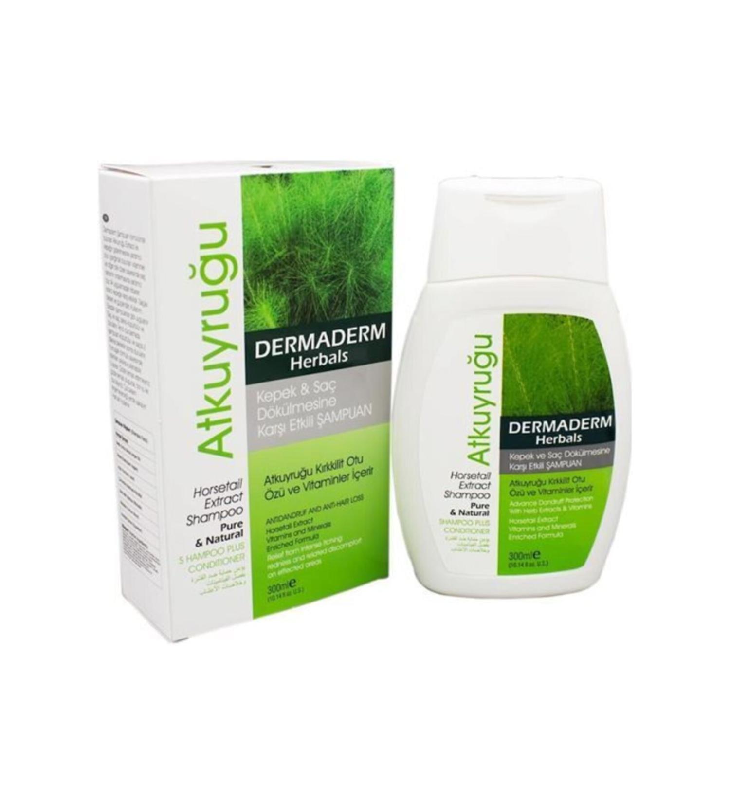 DermaDerm Natural Horsetail Shampoo Effective Against Dandruff & Hair Loss 300ml 8697400690997