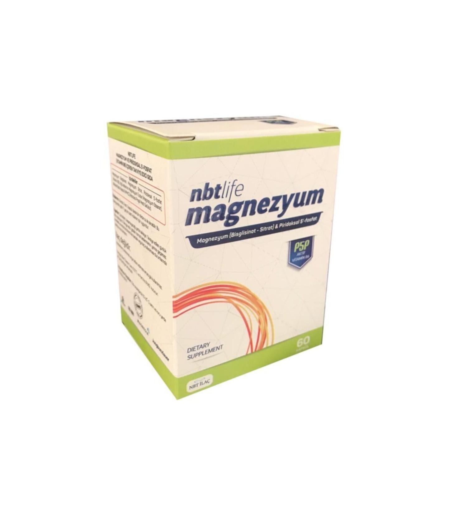 NBT Life Magnesium P5p Vitamin B6 Containing 60 Capsules