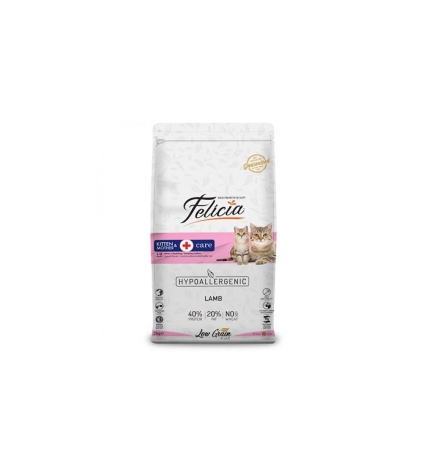Felicia Low Grain Hypoallergenic Lamb Meat Mother and Kitten Food 2 Kg
