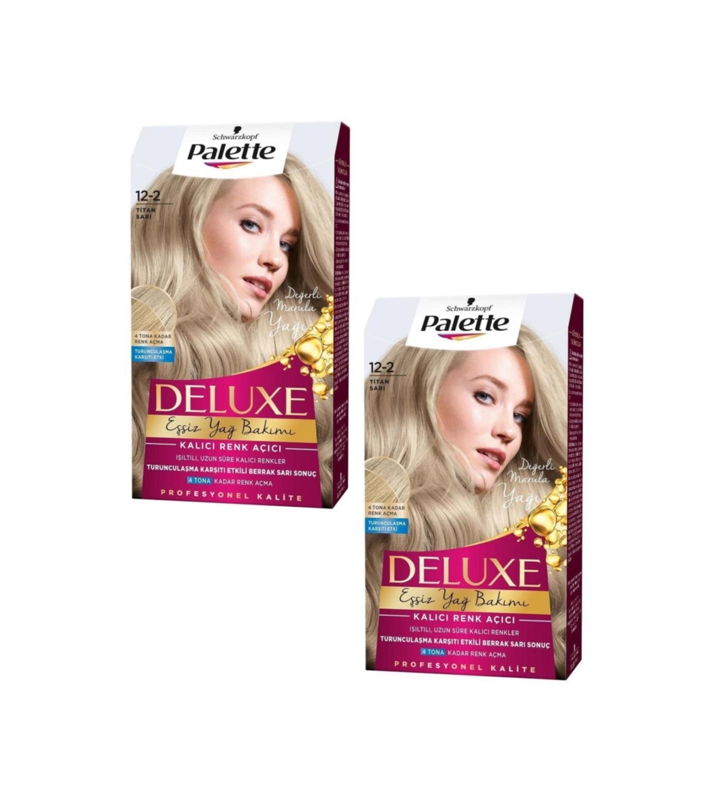 Palette Deluxe Hair Dye Titan Yellow 12-2 (2 Pieces)