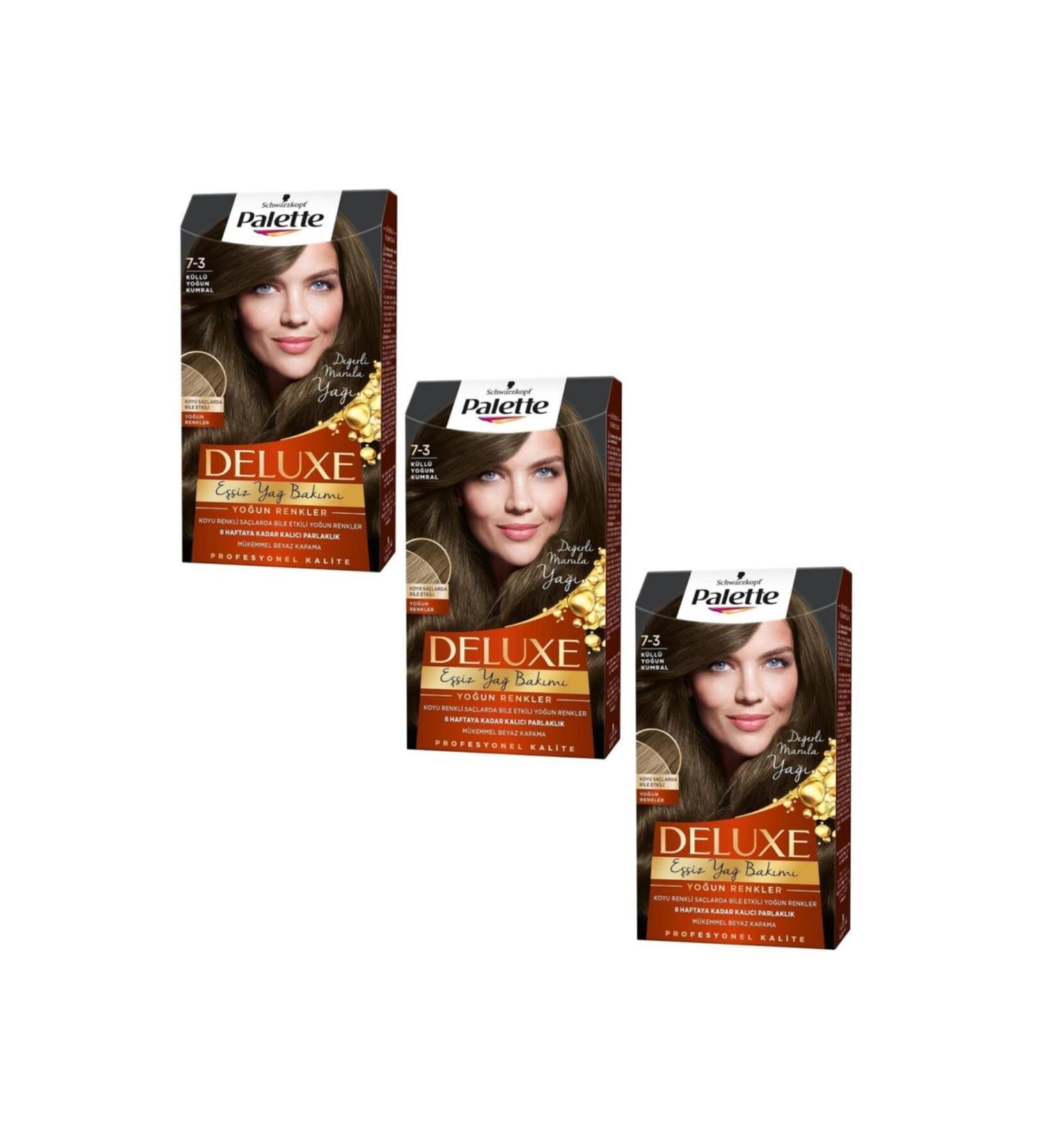 Palette Deluxe Hair Dye Ash Intense Blonde 7-3 (3 Pieces)