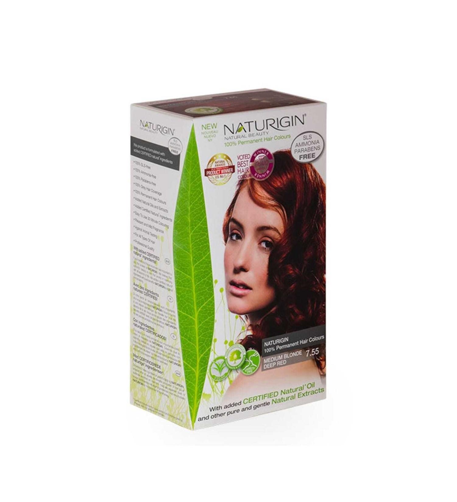 Naturigin Organic Hair Dye 7.55 Medium Flame Red