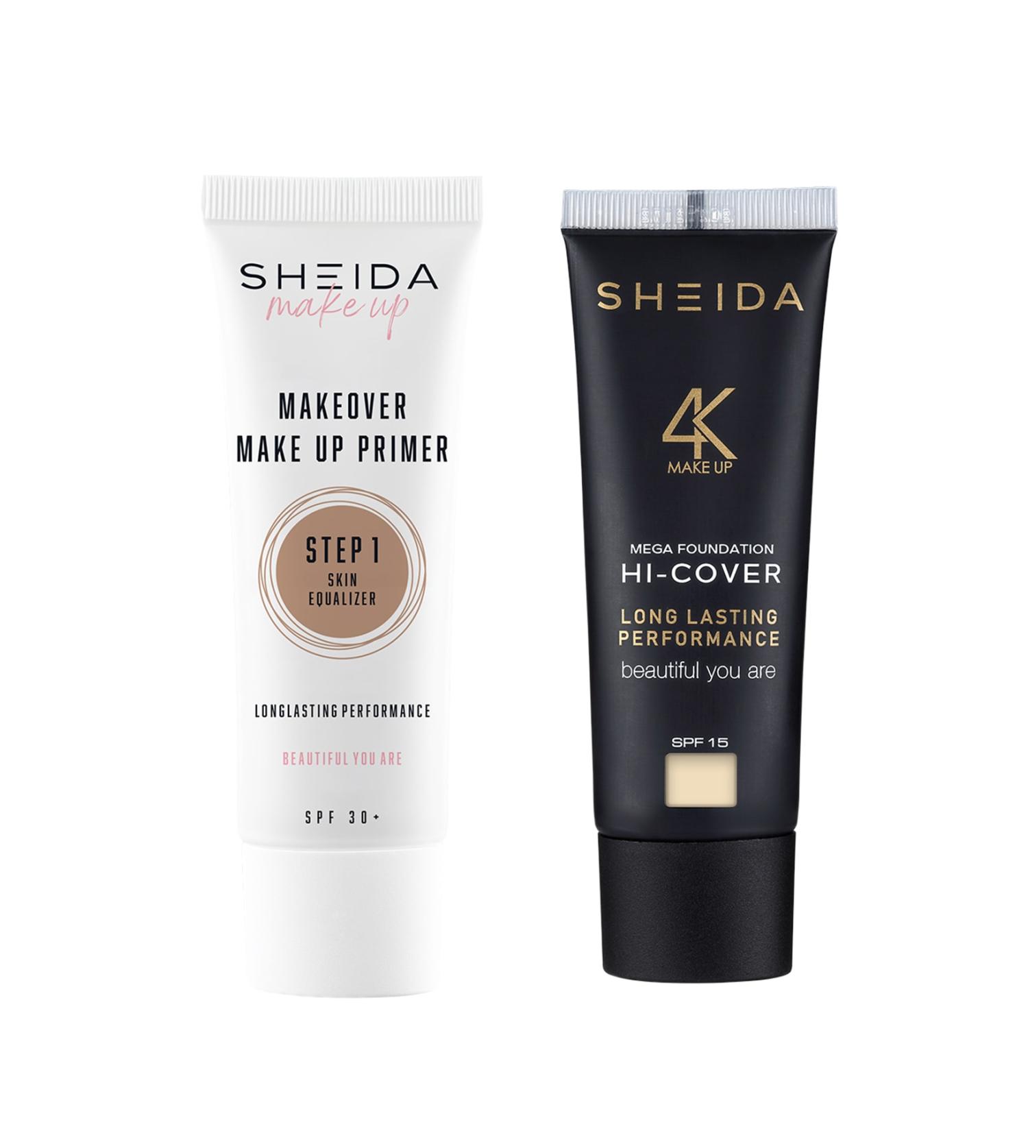 Sheida Makeup Base and Cream Foundation 2-Piece Set No:40
