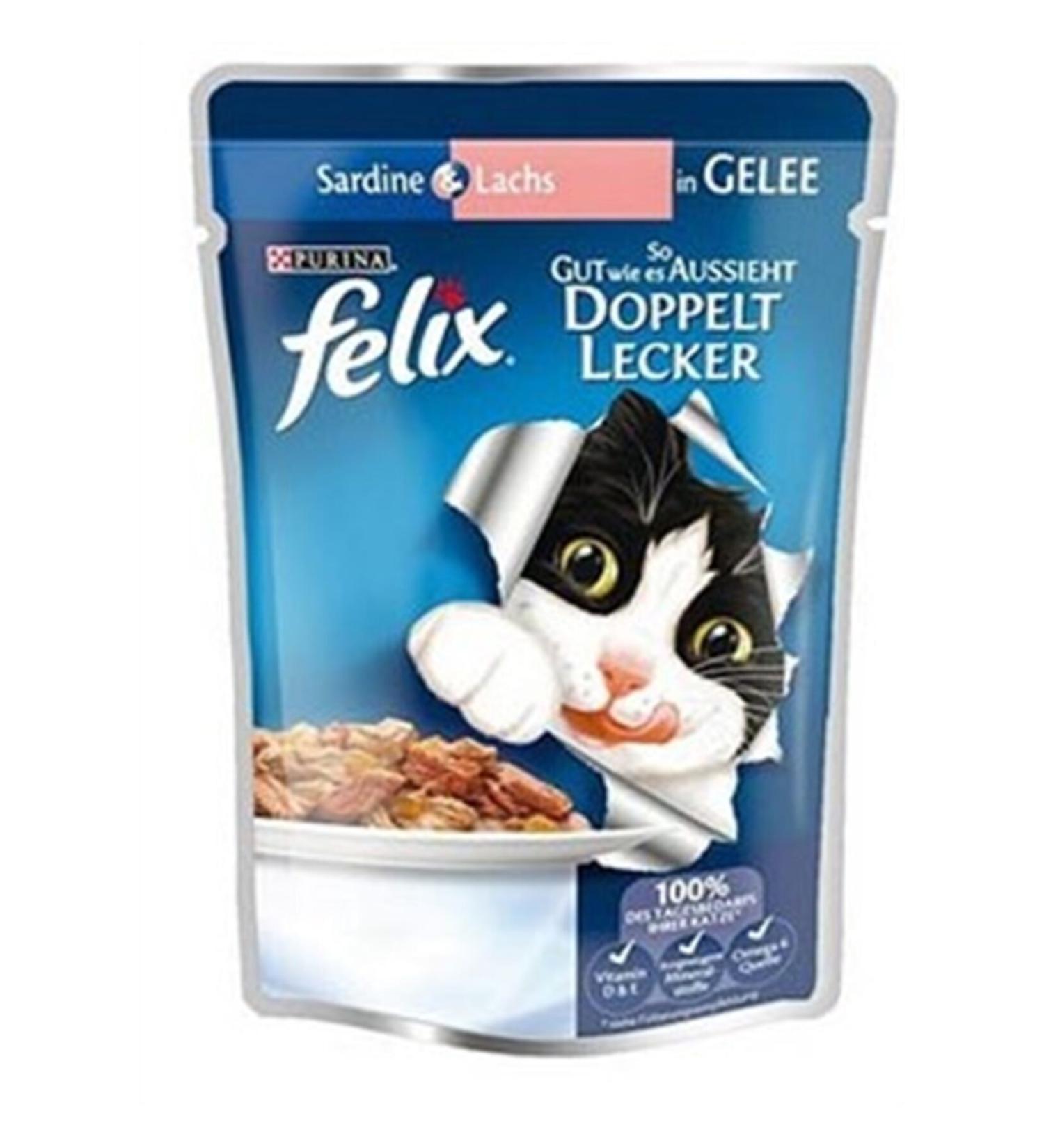 FELIX Adult Cat Pouch with Salmon and Sardines 20 Pcs Advantage Package