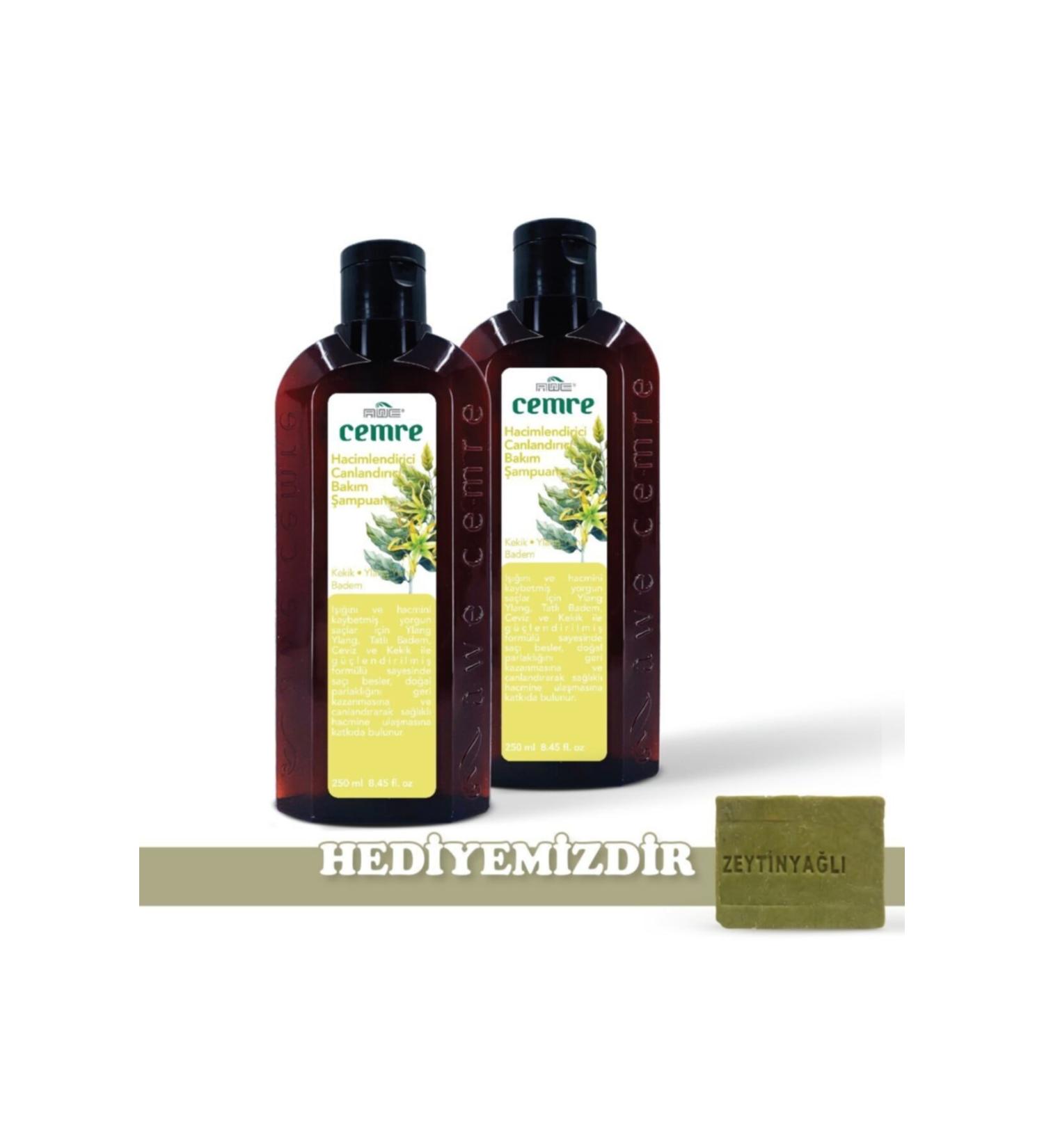 Awe Cemre Volumizing Repair Shampoo/ Increases Hair Fiber/ Ensures the Formation of New Hair/ 2 Pieces