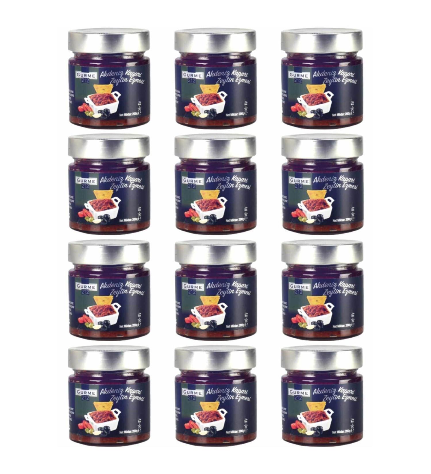 Gurme212 Mediterranean Flavours Black Olive + Caper Paste (12 Pieces X 255cc)
