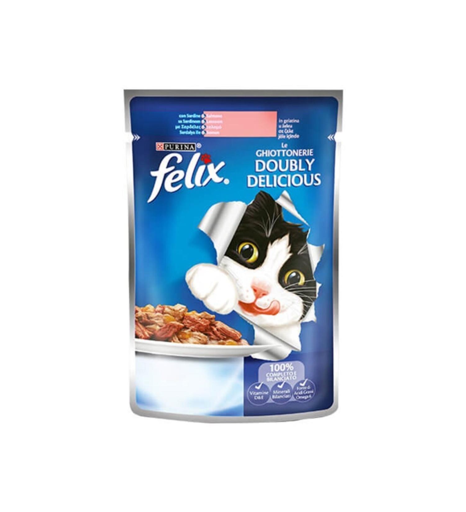 FELIX Adult Cat Pouch with Salmon and Sardines 6 Pcs Advantage Package