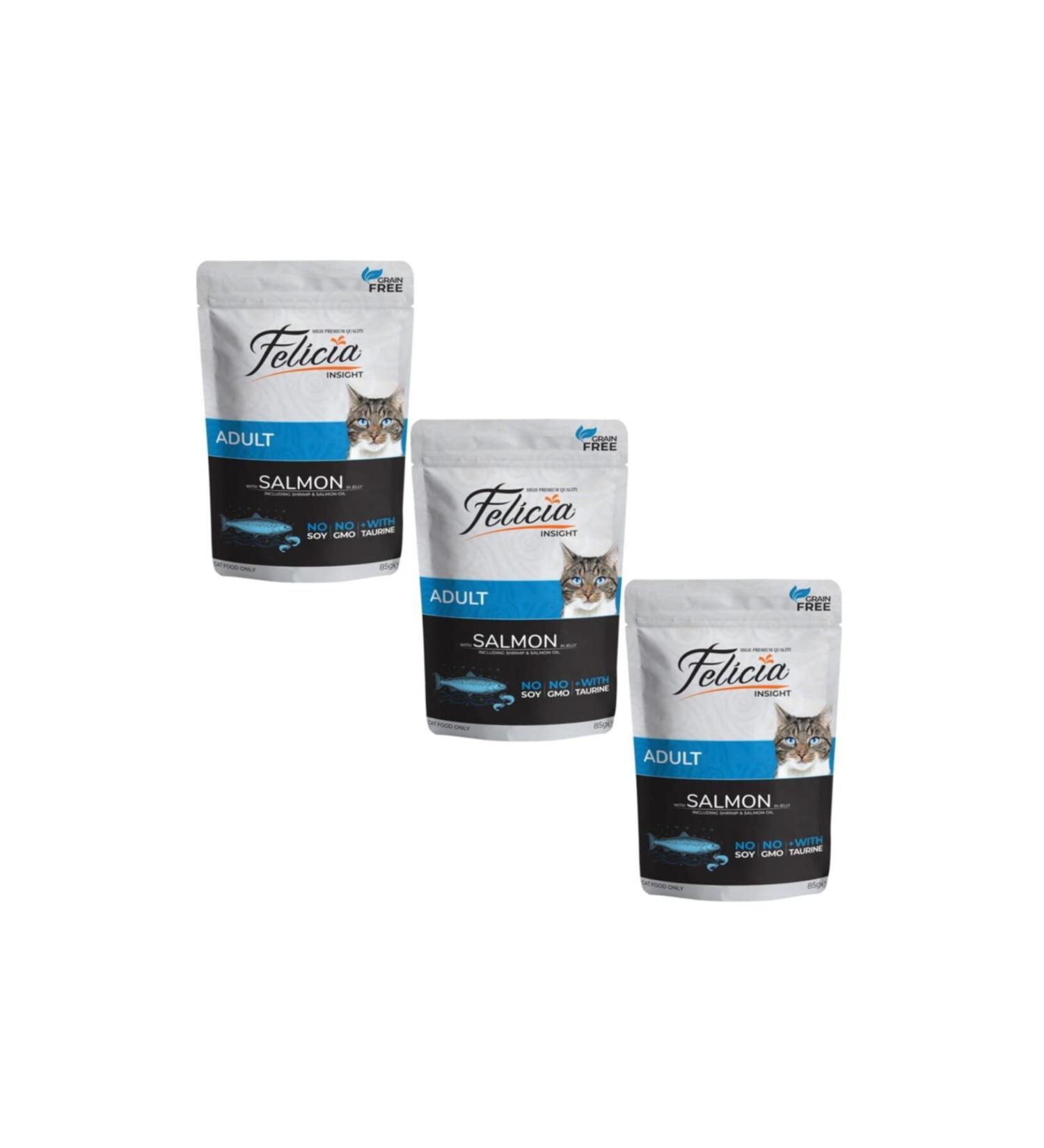 Felicia Pouch Salmon Cat Canned Food Grain-Free 85 gr X 3 Pieces