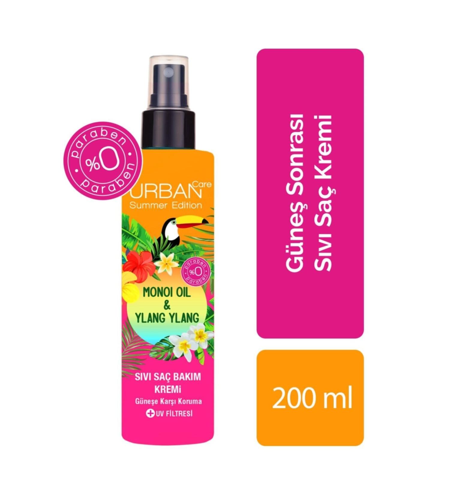 EL KERSHOP Monoi Oil & Ylang Ylang Oil Containing After Sun Protective Liquid Hair Care Cream 200 Ml
