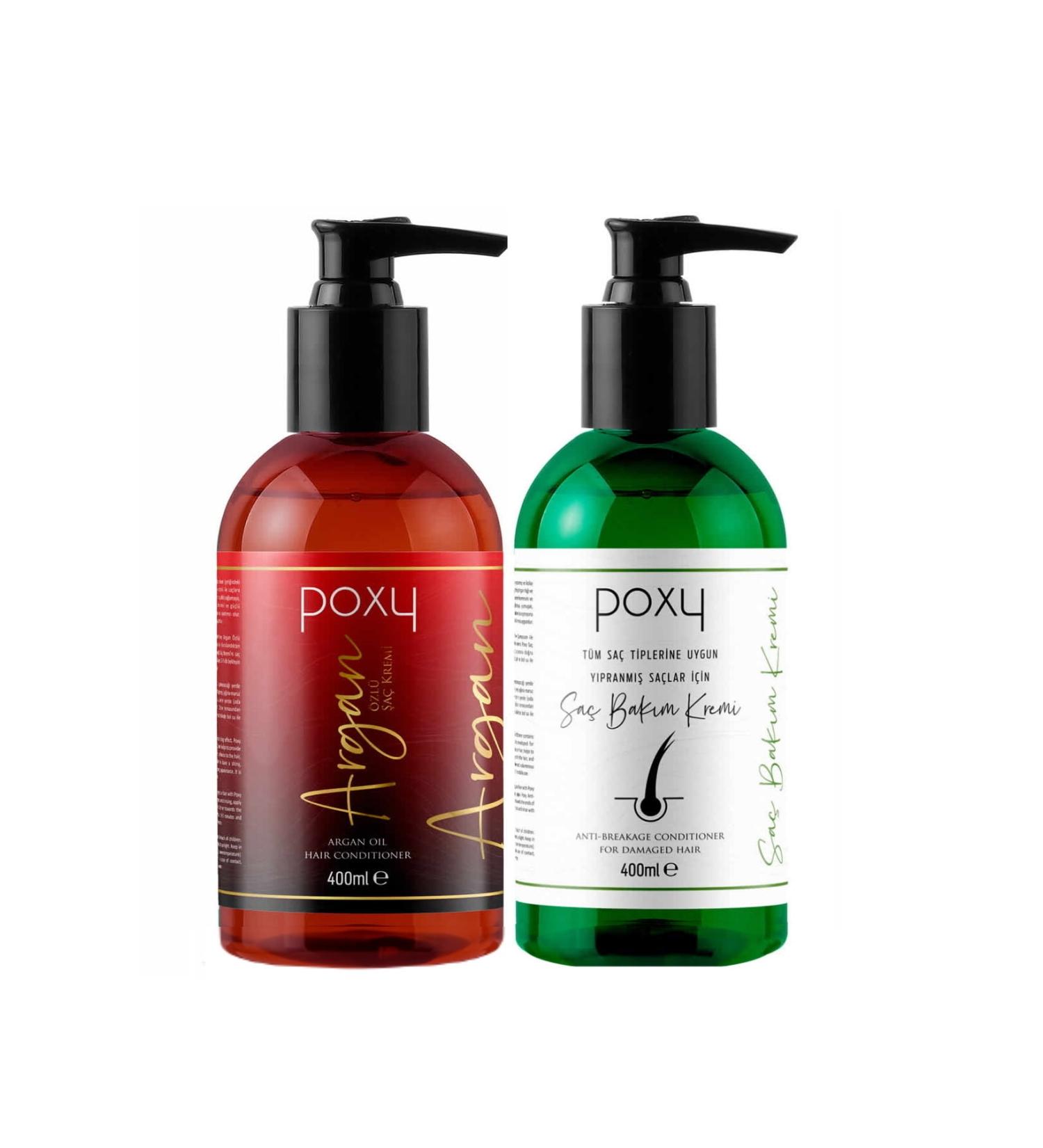 Poxy Argan Essence Hair Conditioner for Dyed Hair 400 Ml & Hair Care Conditioner for All Hair Types 400 Ml