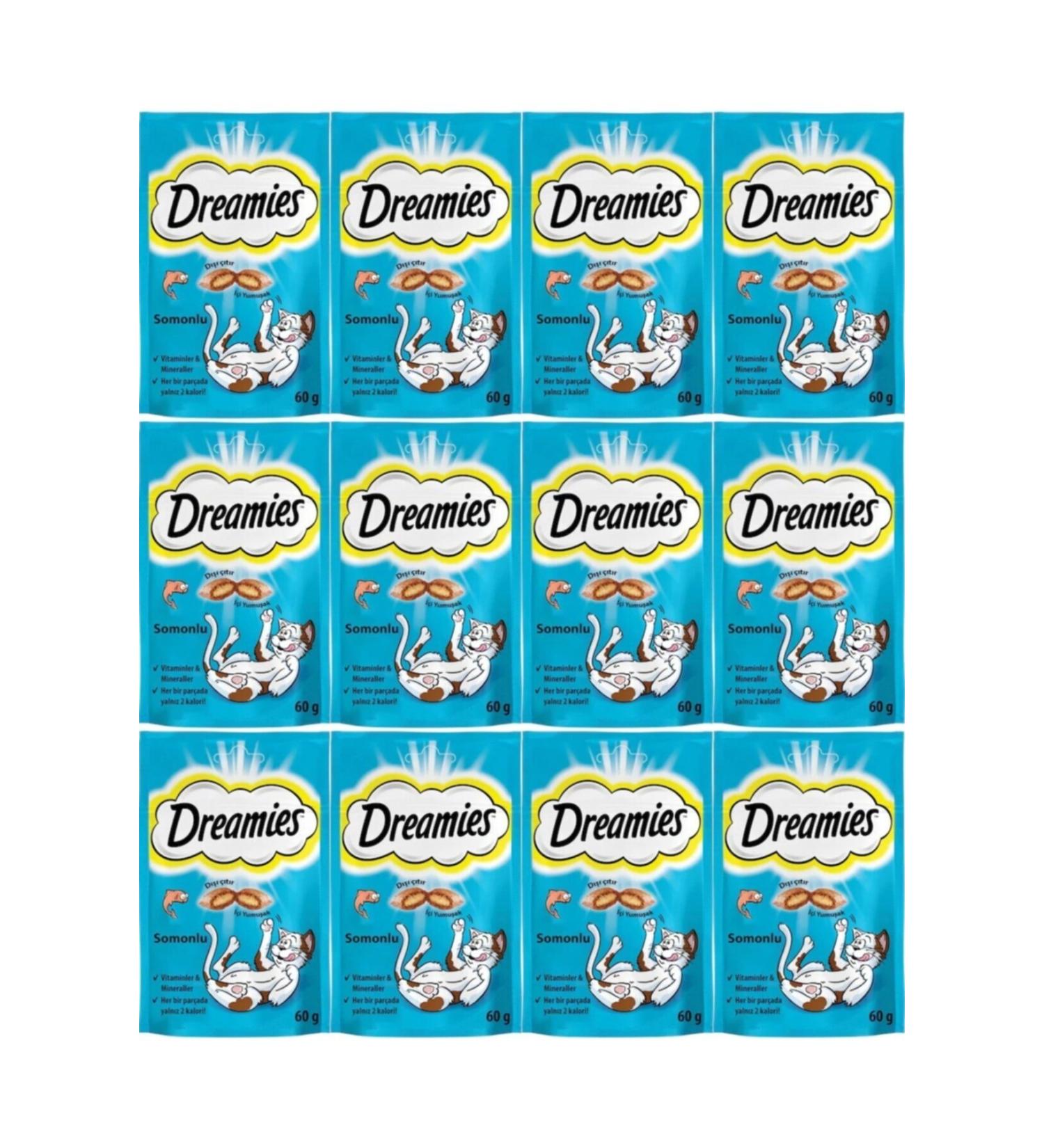 Dreamies Salmon Cat Reward Food 60 Gr 12 Pieces