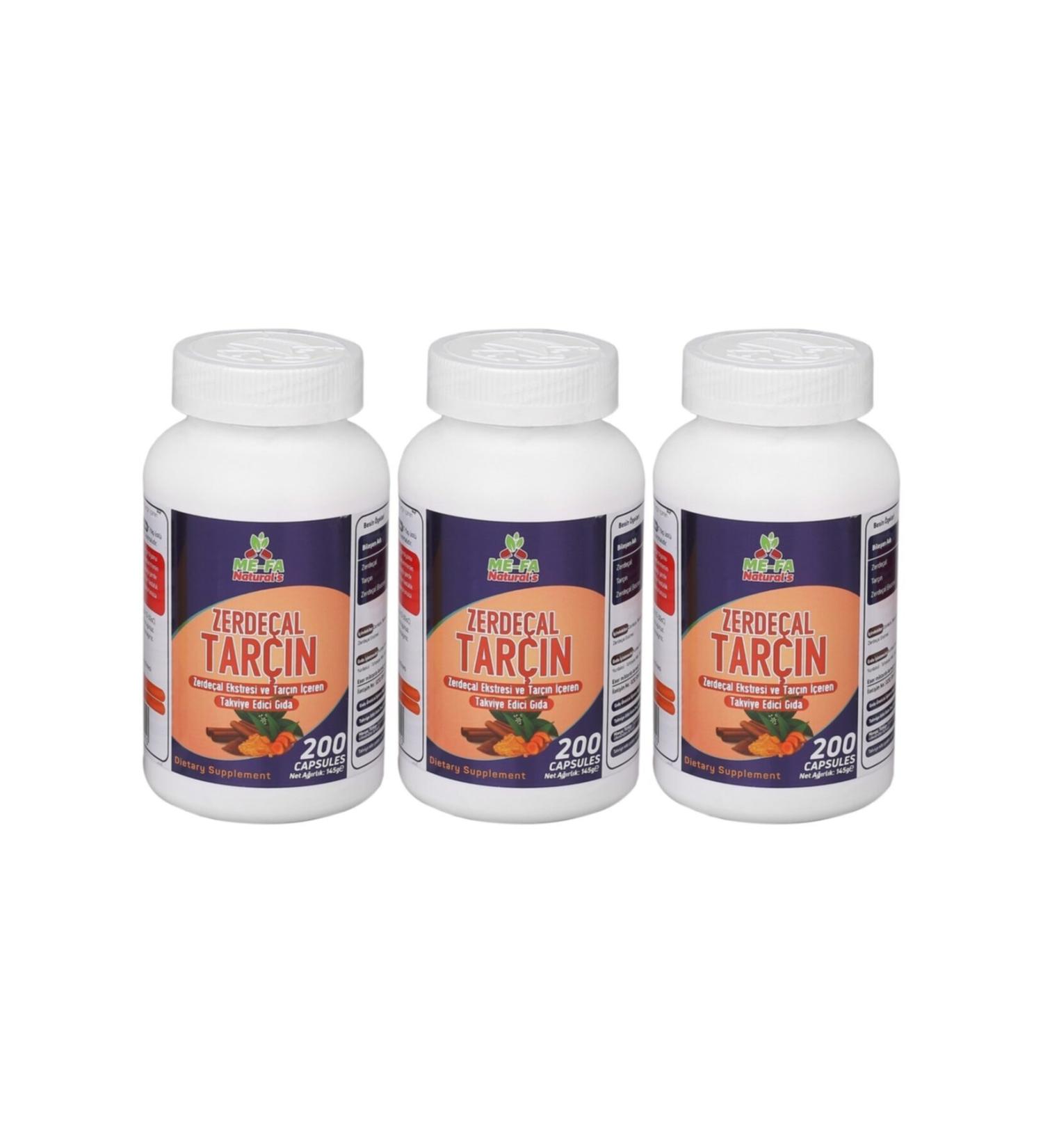 Mefa Naturals Turmeric Cinnamon 3 Boxes 600 Capsules