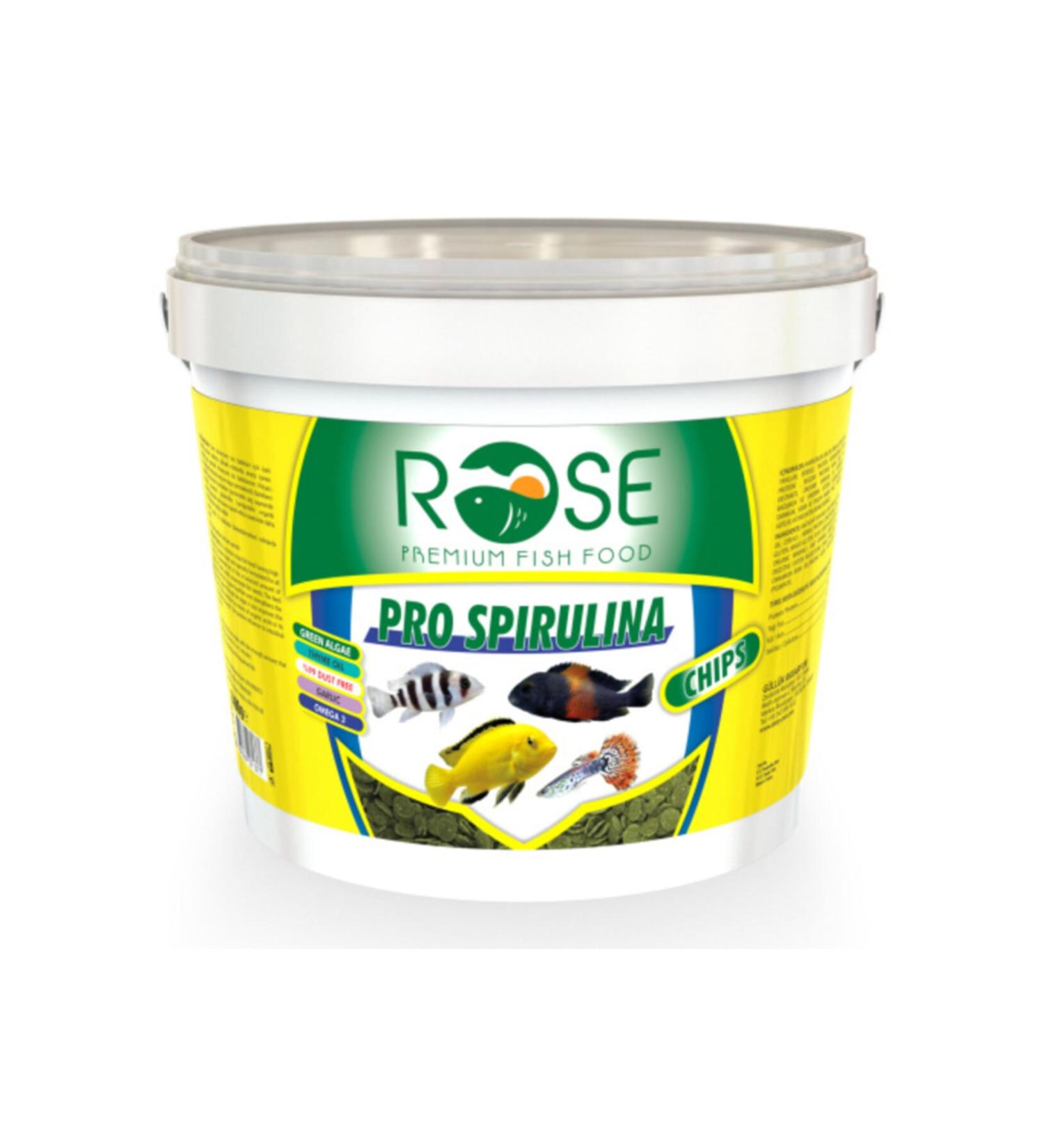 Rose Pro Spirulina Chips Tropheus Tropical Malawi Bucket Fish Food 2400 G