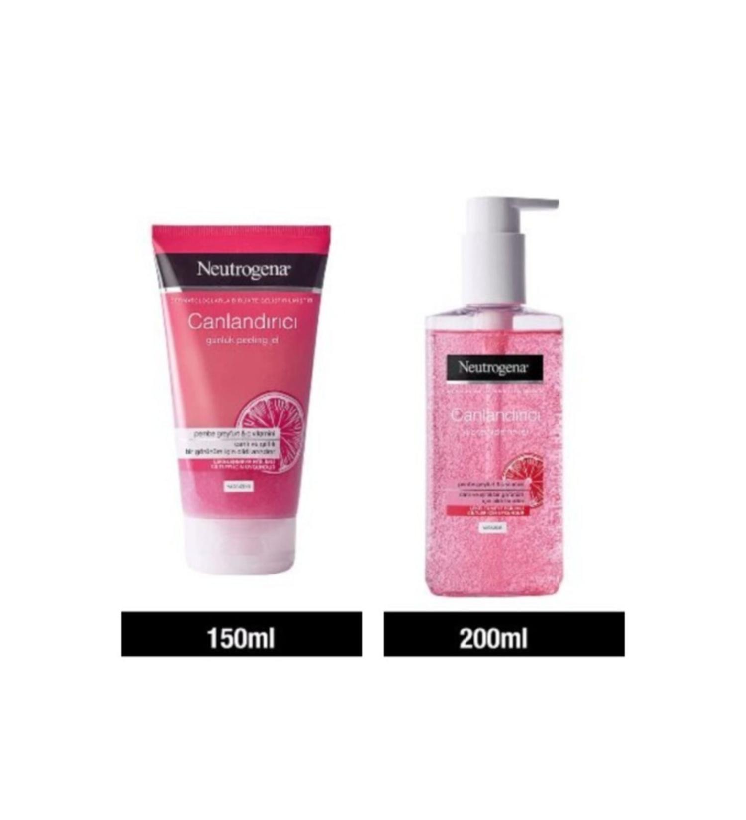 Neutrogena Visibly Clear Pink Peeling Gel 150 Ml + Revitalizing Facial Cleansing Gel 200 Ml - Buy Online on GoSupps.com