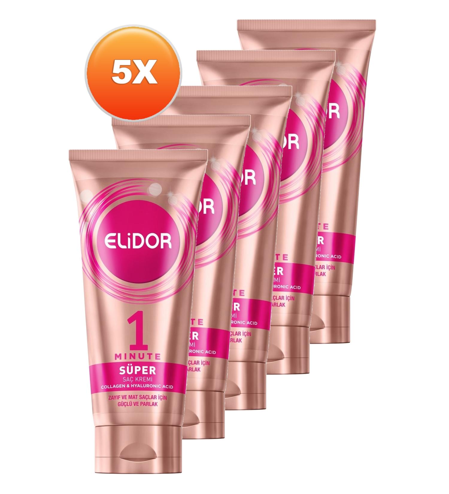 Elidor 1 Minute Strong and Shiny Super Conditioner 170 Ml. Set of Five