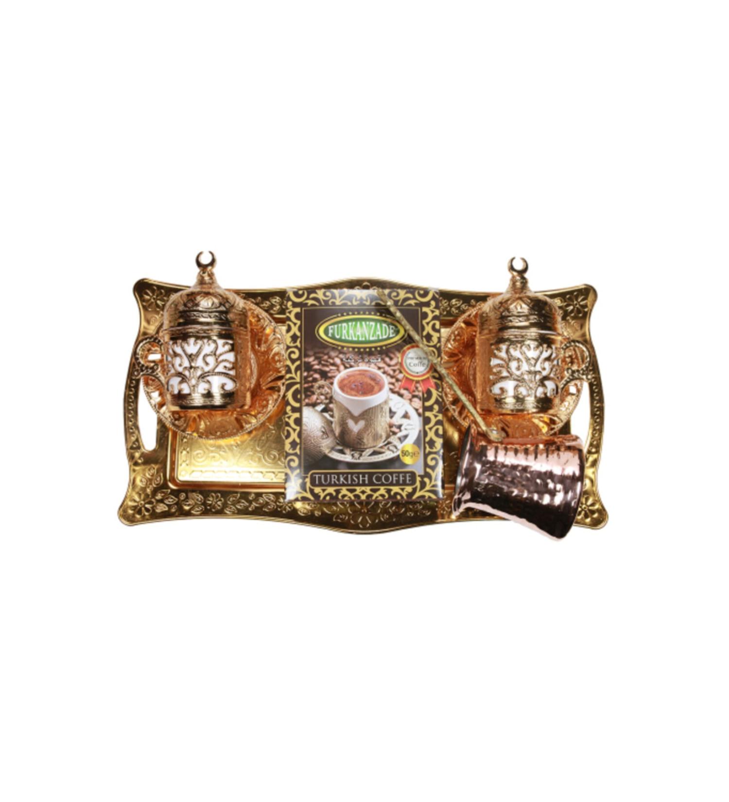 Furkanzade Tray Coffee Set Gold