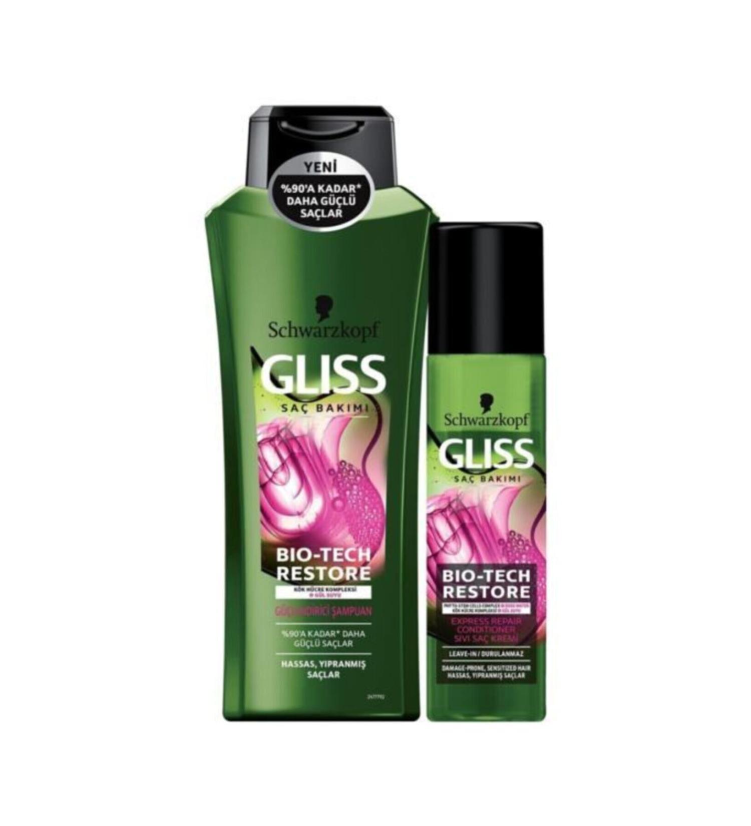 Gliss Bio Tech Restore Shampoo 360 ml and Liquid Conditioner 200 ml