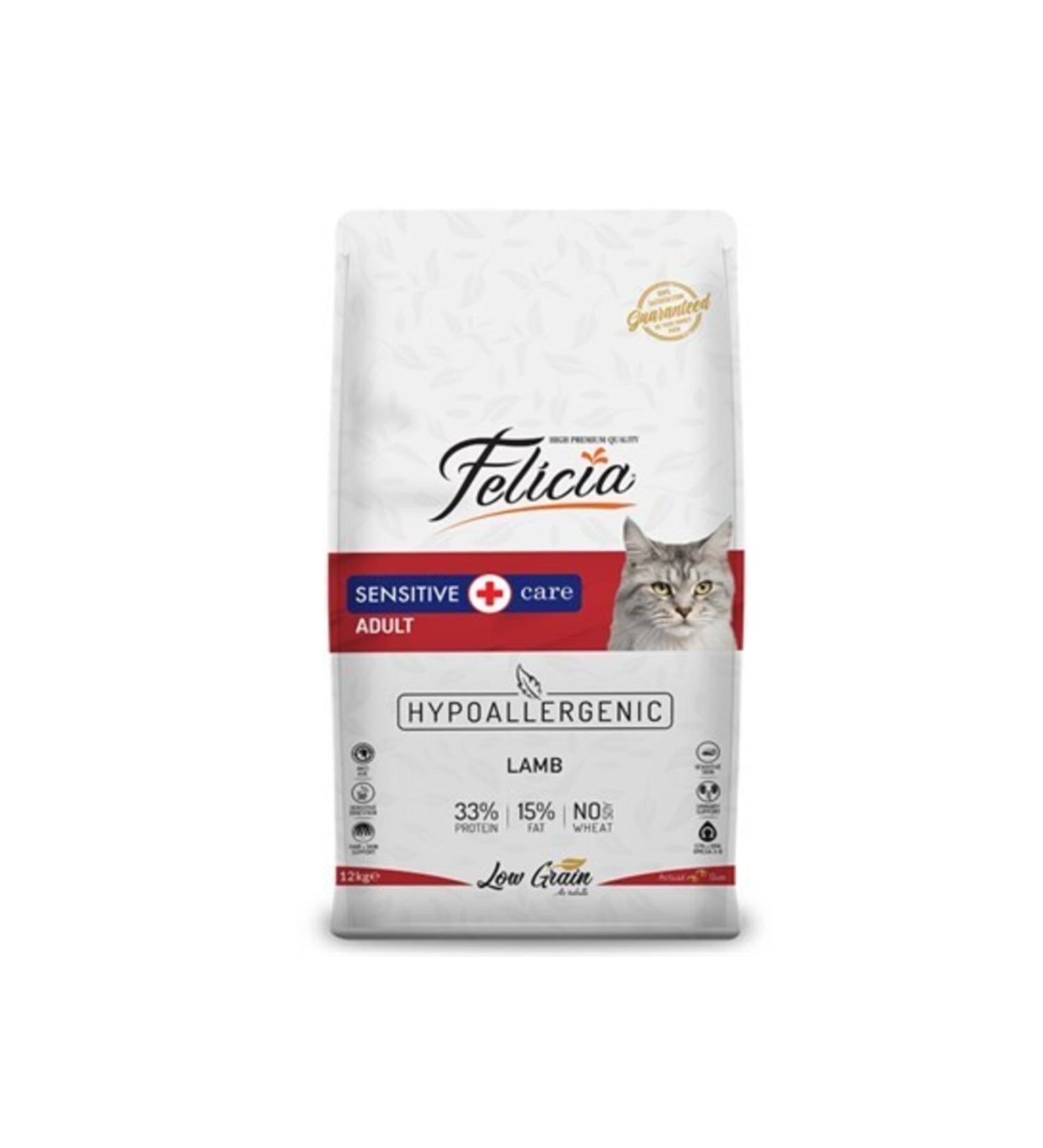Felicia 12 Kg Adult Lamb Meat Low Grain Hypoallergenic Cat Food