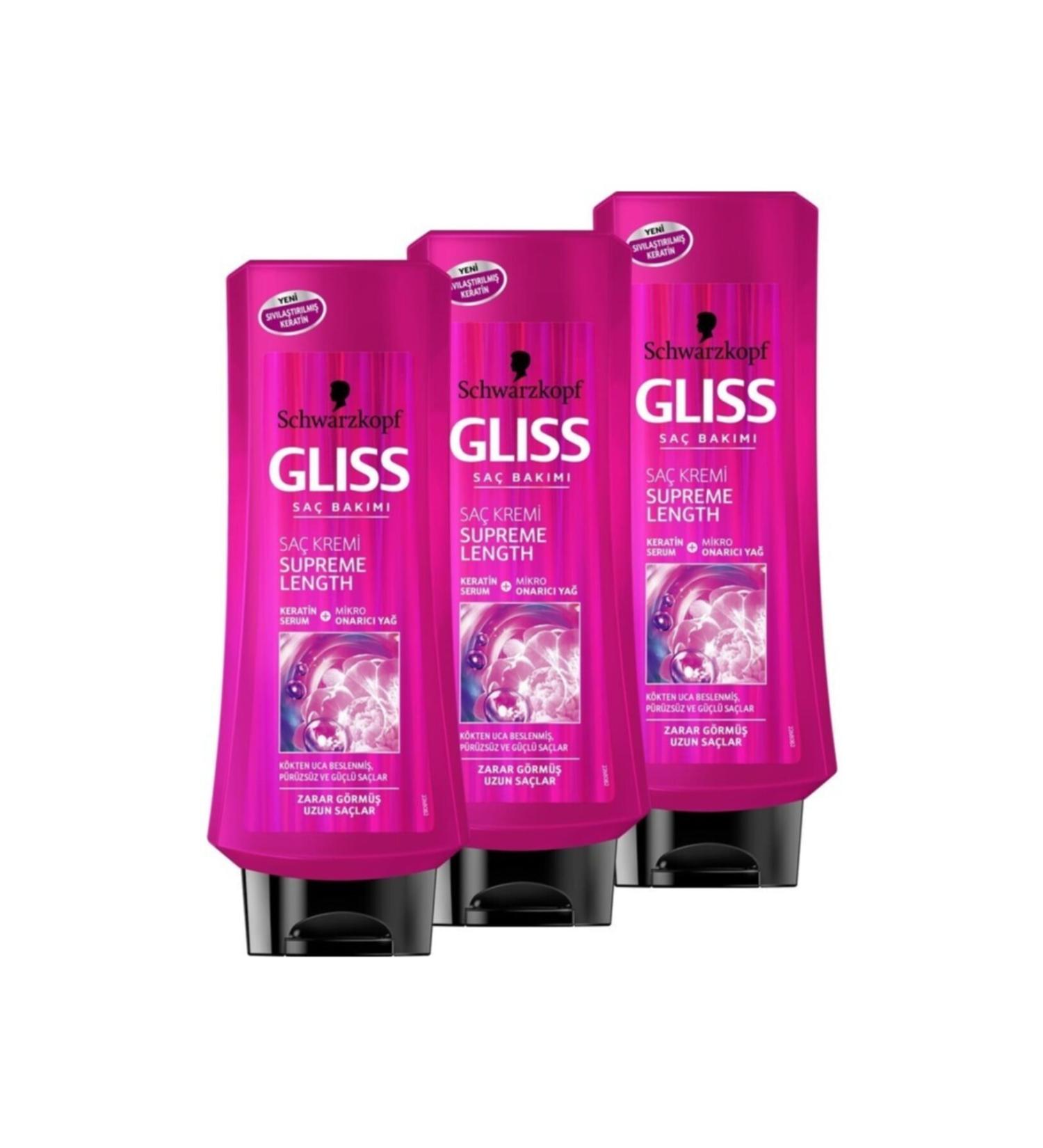 Gliss 360ml Supreme Length Conditioner X 3 Pieces