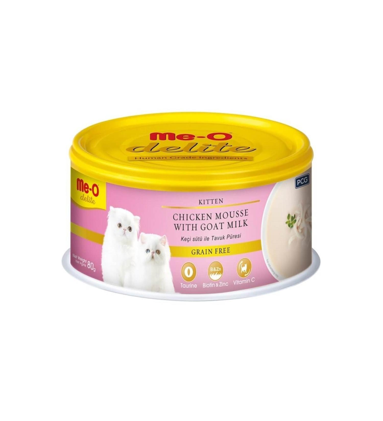 me-o Delite Grain-Free Goat Milk Chicken Kitten Canned Food 80 gr Set of 6