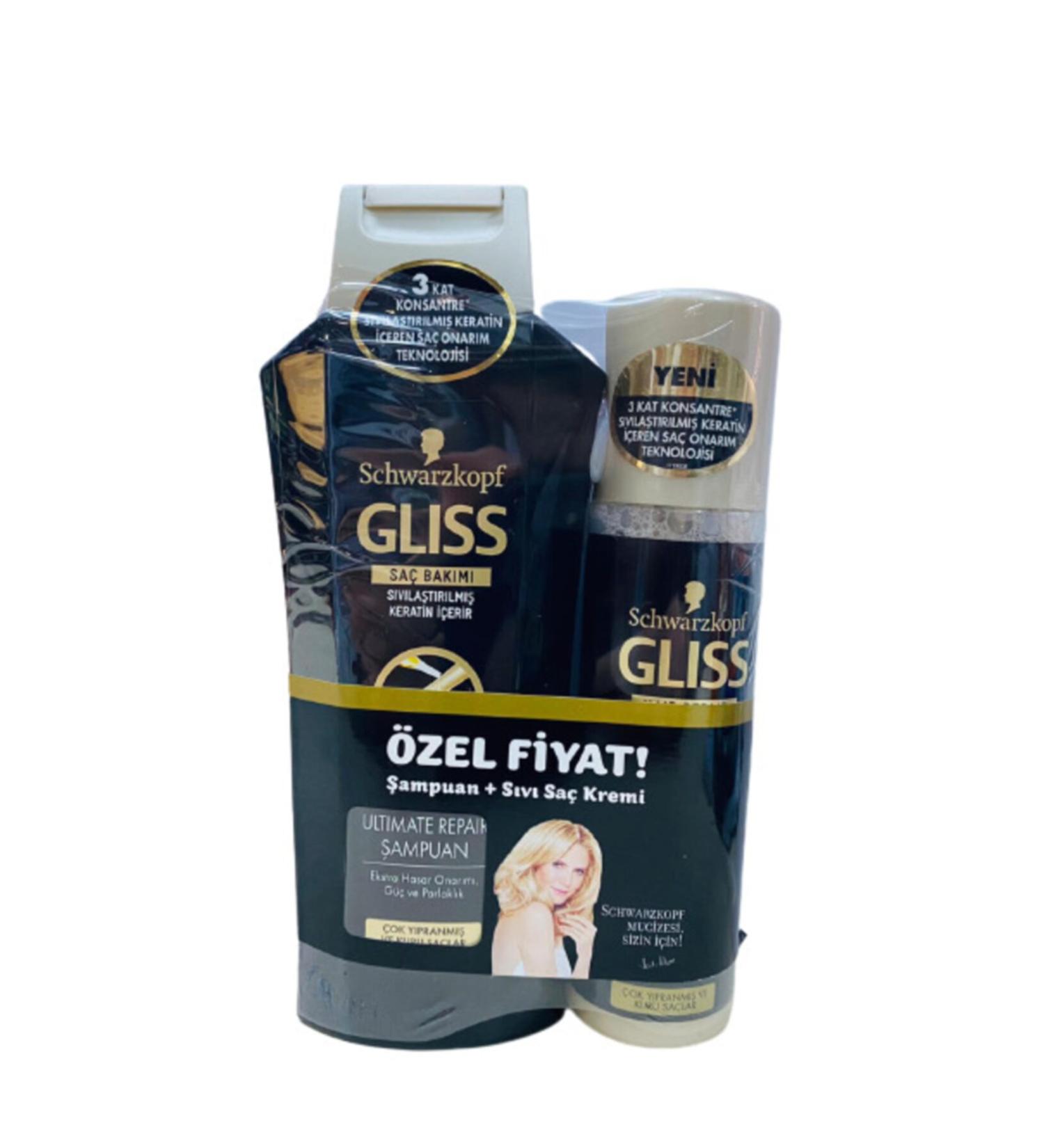 Gliss Schwarzkopf Ultimate Repair 700 ml Shampoo 200ml Liquid Conditioner Very Damaged and Dry Hair - Buy Online on GoSupps.com