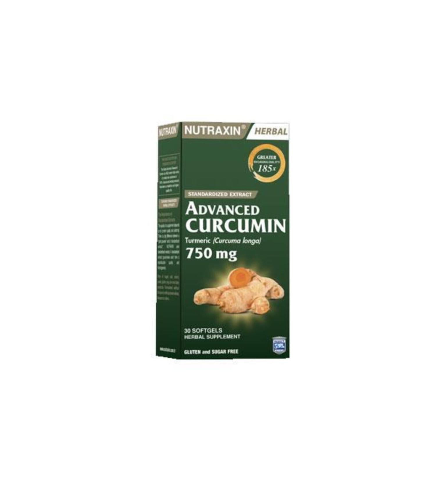 Nutraxin Advanced Curcumin 750 Mg Food Supplement 30 Softgels