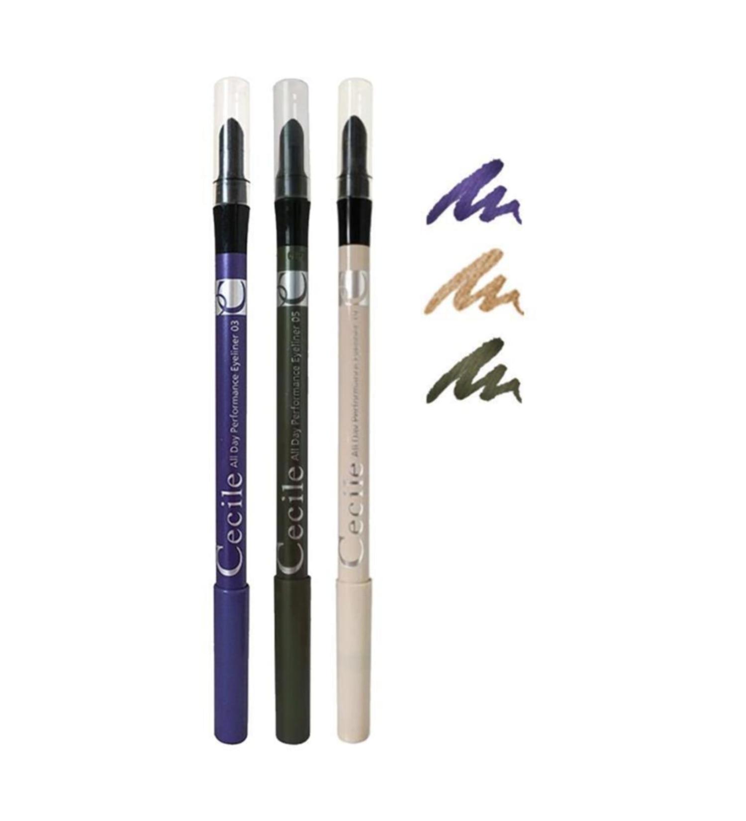 Cecile All Day Purple-khaki-beige Eyeliner Set