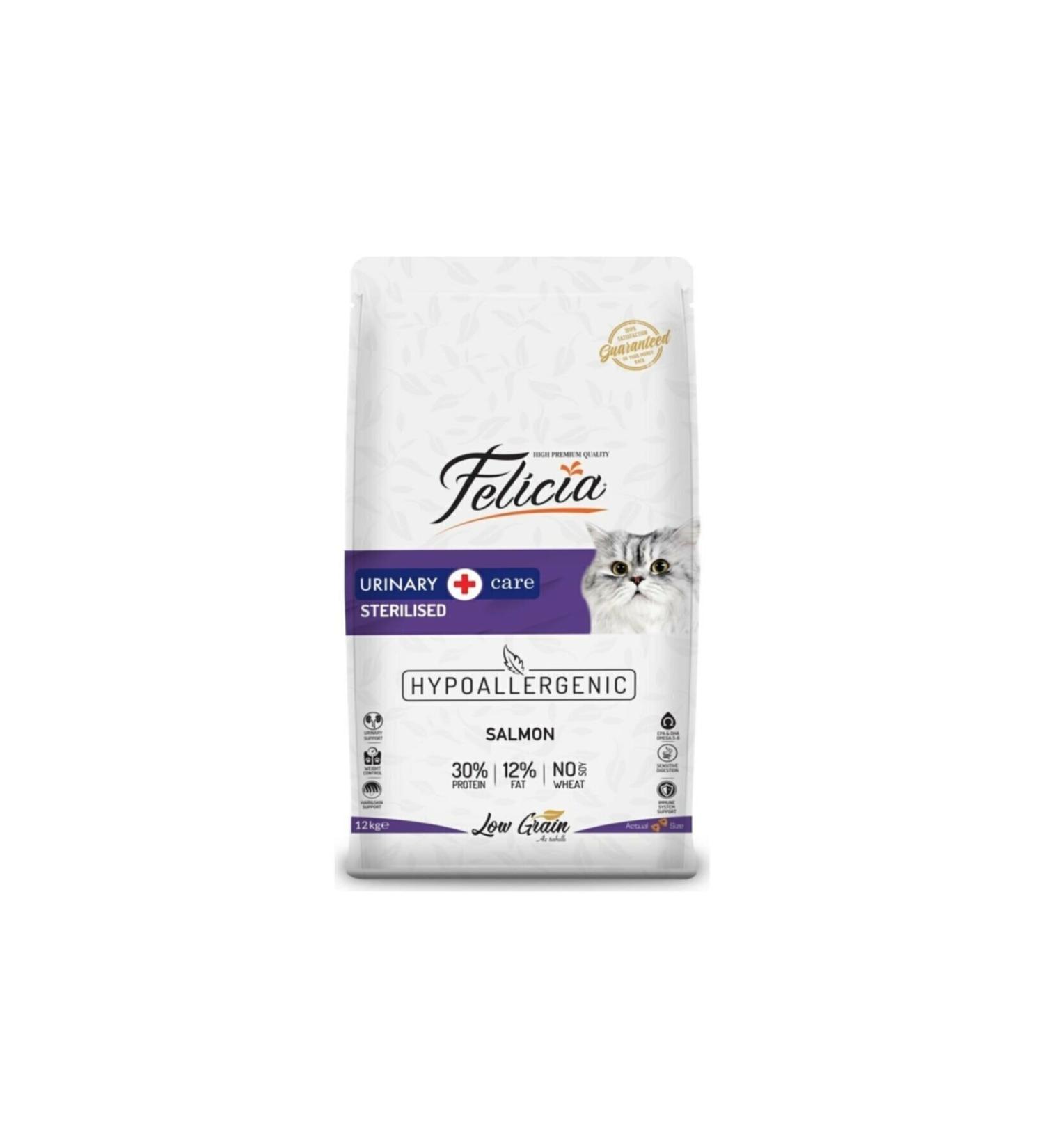Felicia Low Grain 12 Kg Sterilized Salmon Hypoallergenic Cat Food