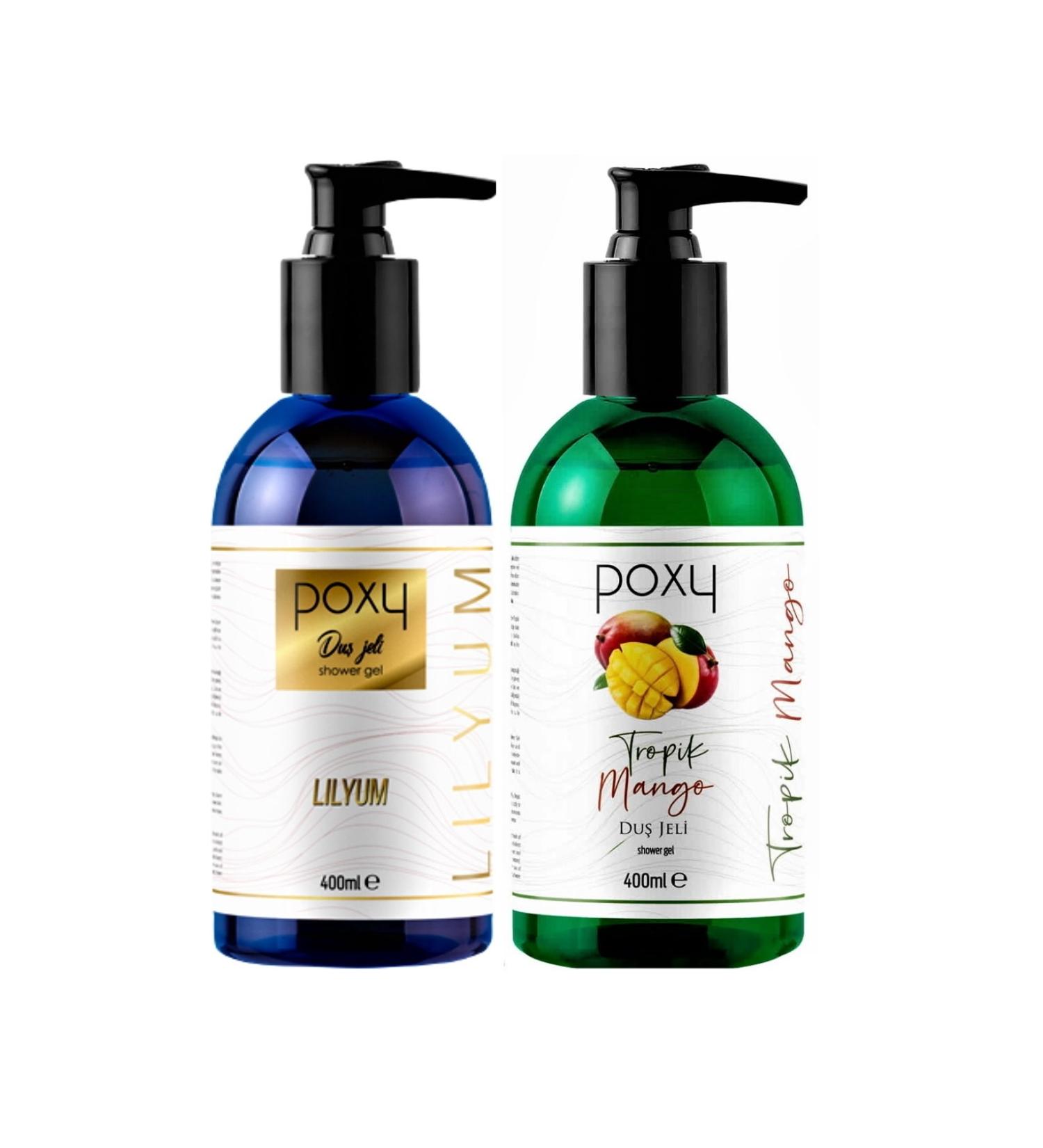 Poxy Tropical Mango Shower Gel 400 Ml & Lilyum Shower Gel 400 Ml