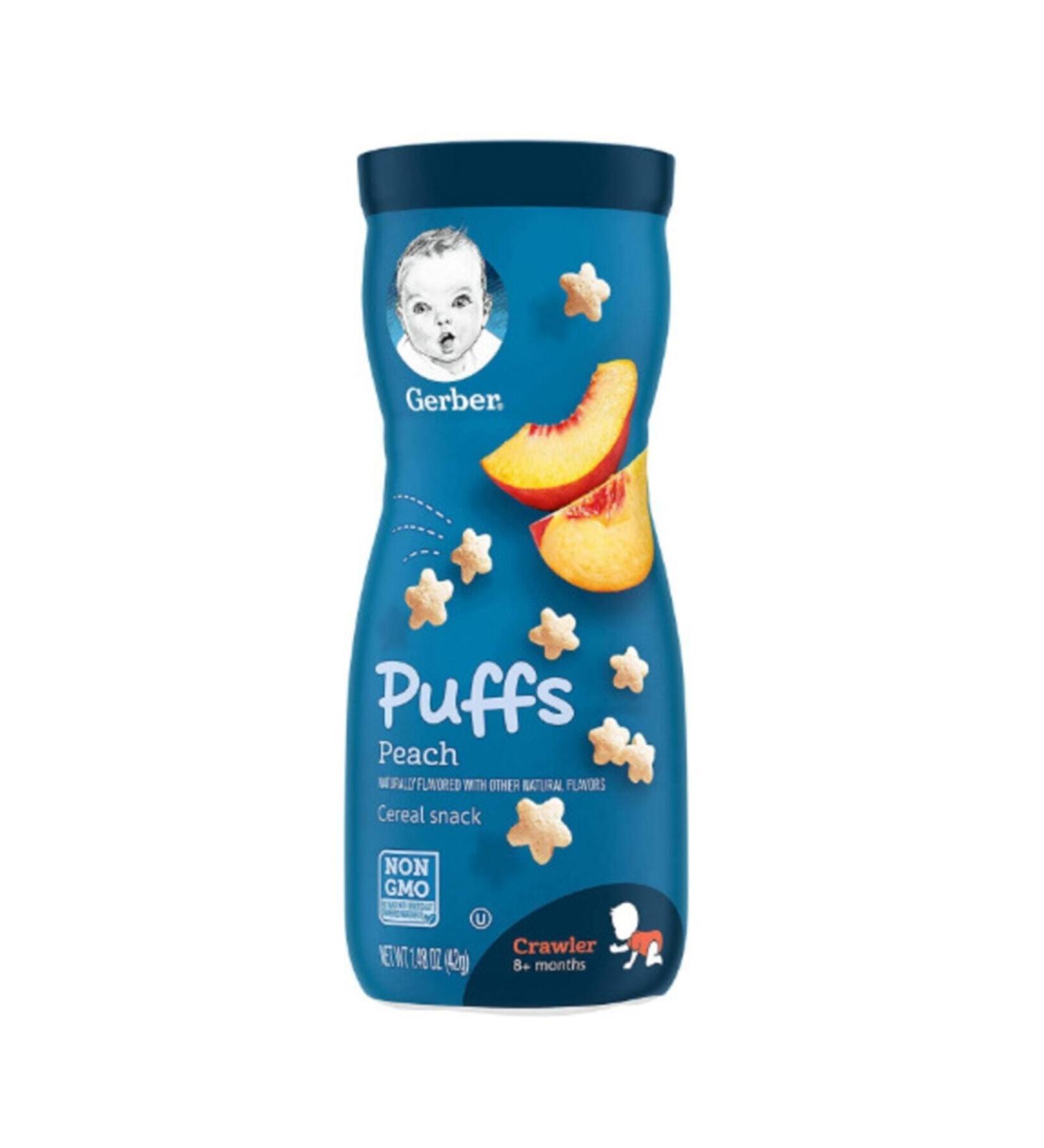 Gerber Puffs Peach Snack 42 gr. - Buy Online on GoSupps.com