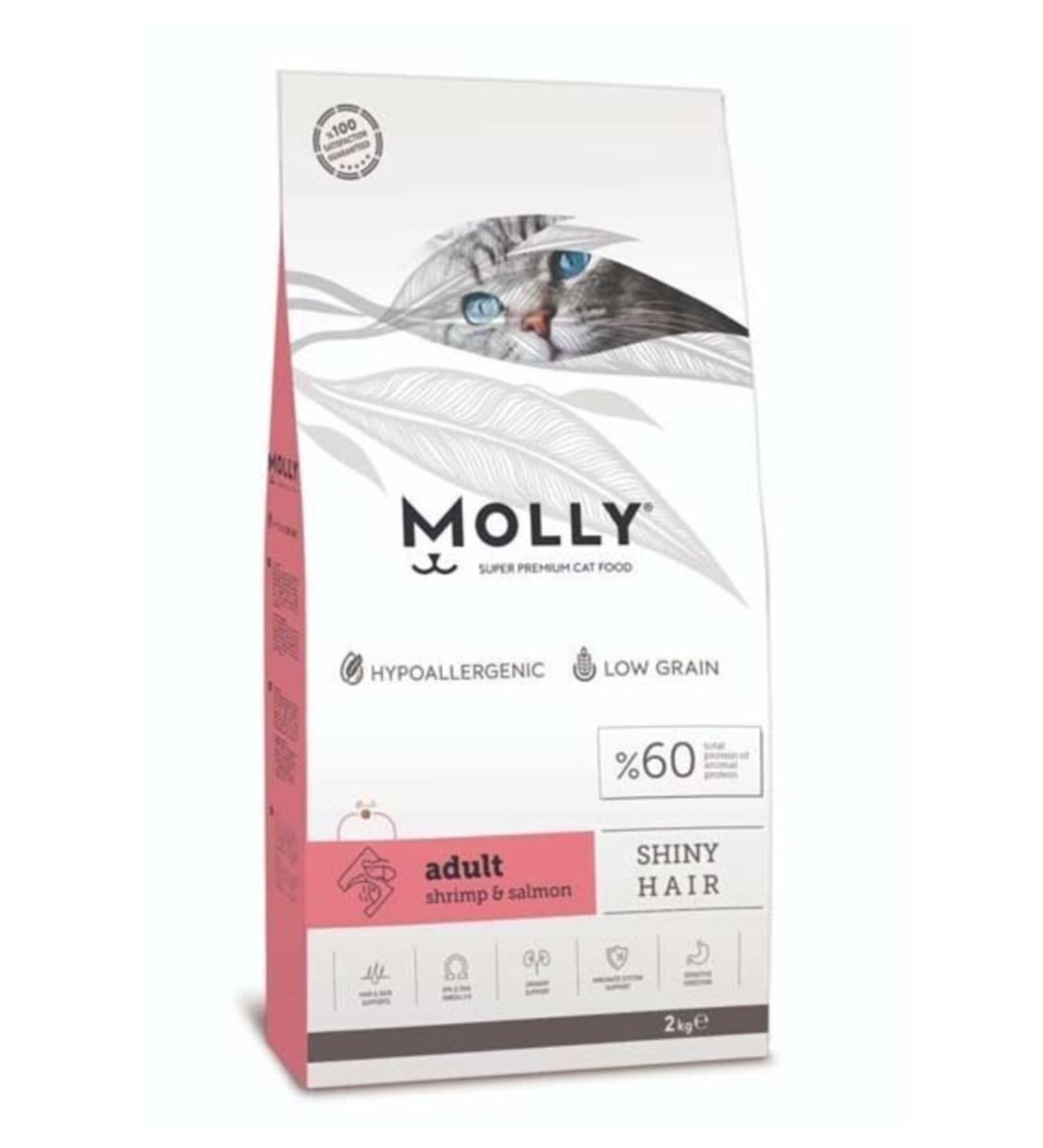 Molly Low Grain Hypoallergenic Shrimp & Salmon Adult Cat Food 2 Kg