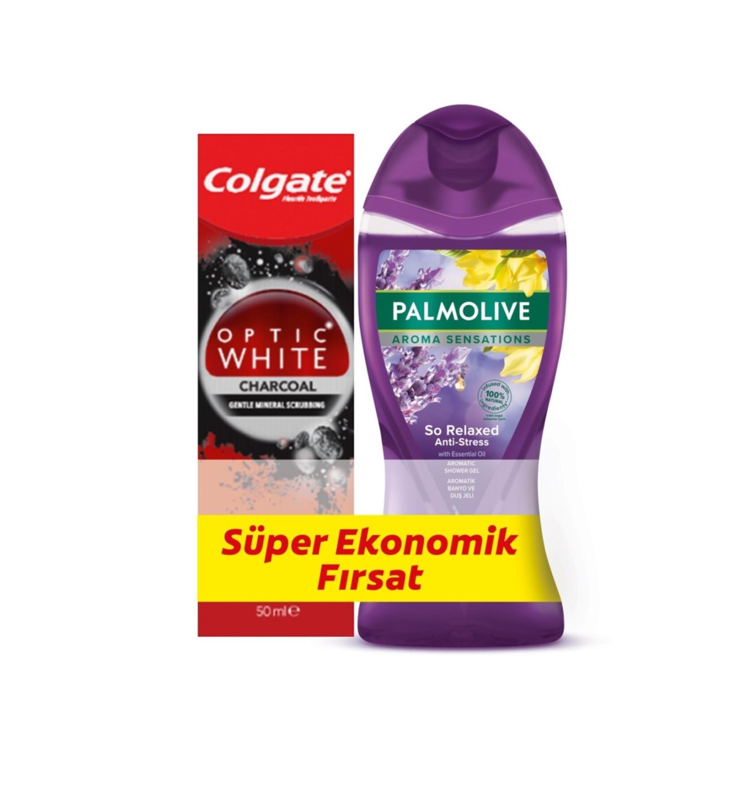 Palmolive Active Charcoal 50 ml Toothpaste + Palmolive Aroma Sensations 250 ml