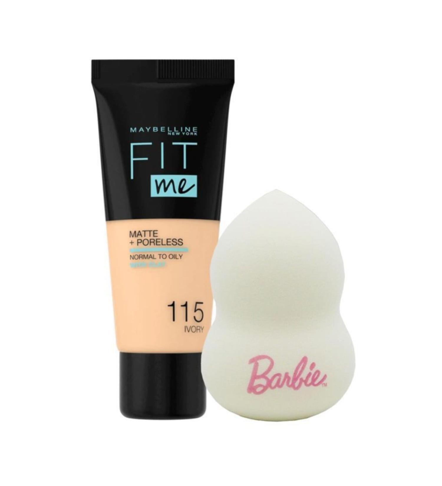 Maybelline New York Maybelline Fit Me Matte+poreless Foundation 115 Ivory Sponge Set